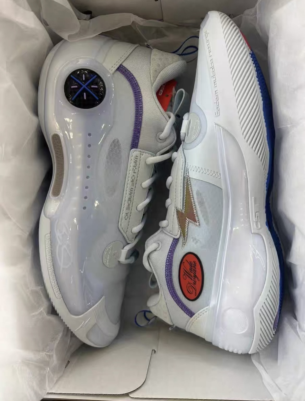 custom review-Подкладка WOW 10 Way of Wade 10 Противоскользящий Устойчивый к истиранию Низкий Топ Баскетбольные кроссовки Мужские Светло-синие