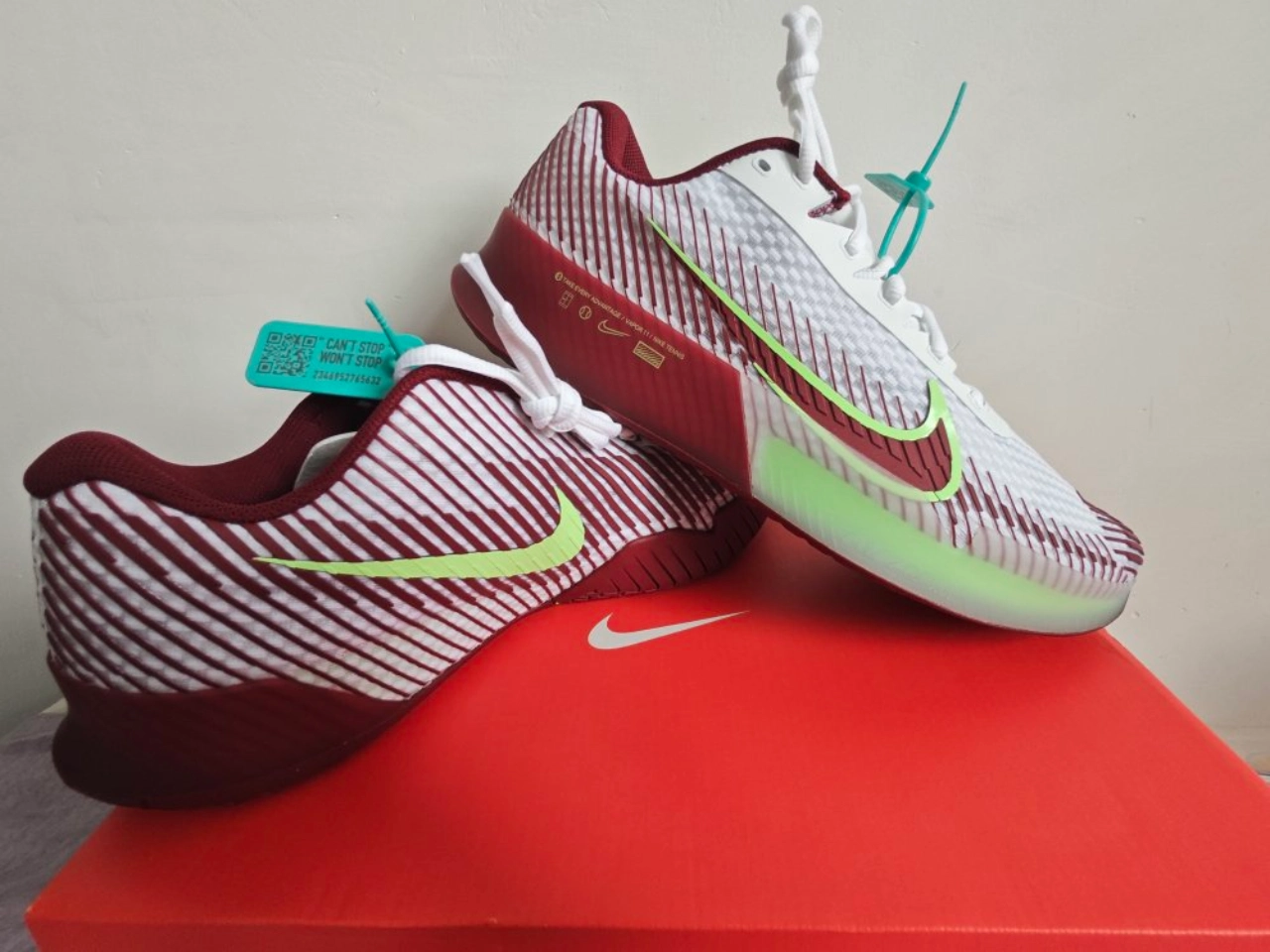 custom review-Nike Air Zoom Vapor 11 Low Топ Кроссовки для тенниса Мужские Красные Белые