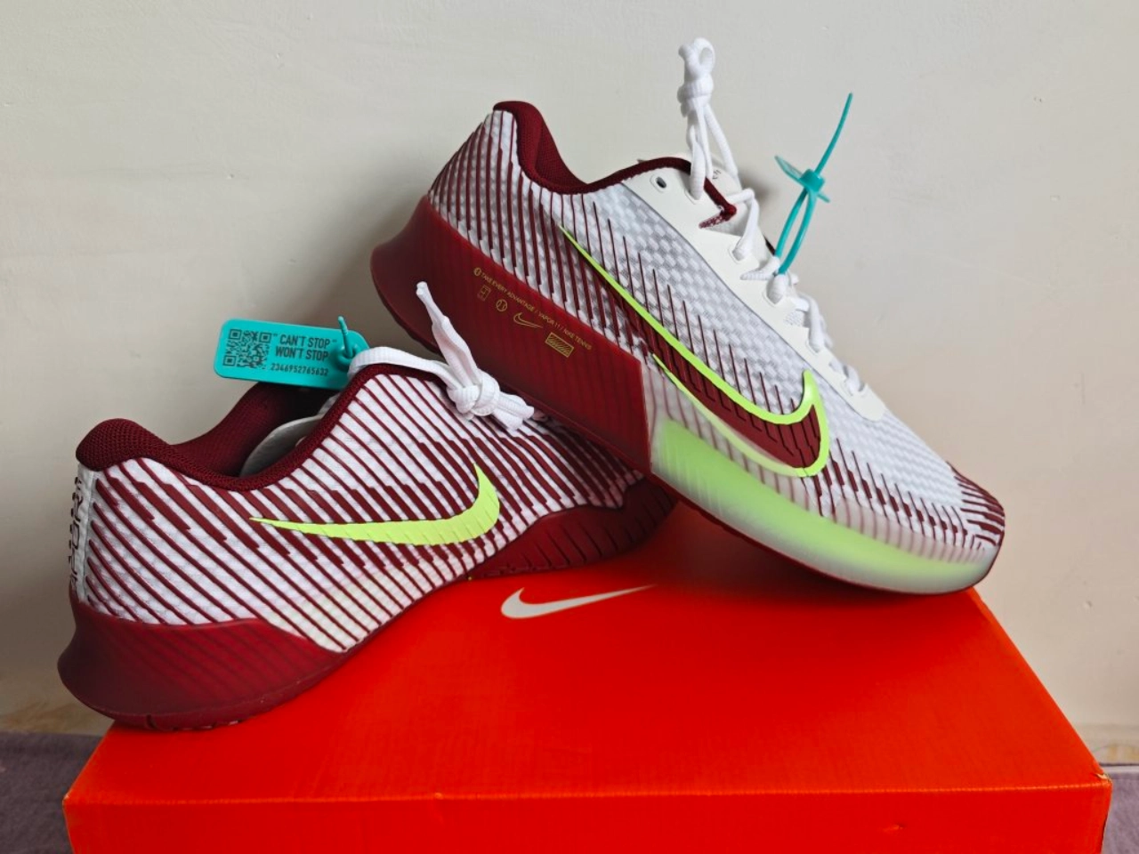 custom review-Nike Air Zoom Vapor 11 Low Топ Кроссовки для тенниса Мужские Красные Белые