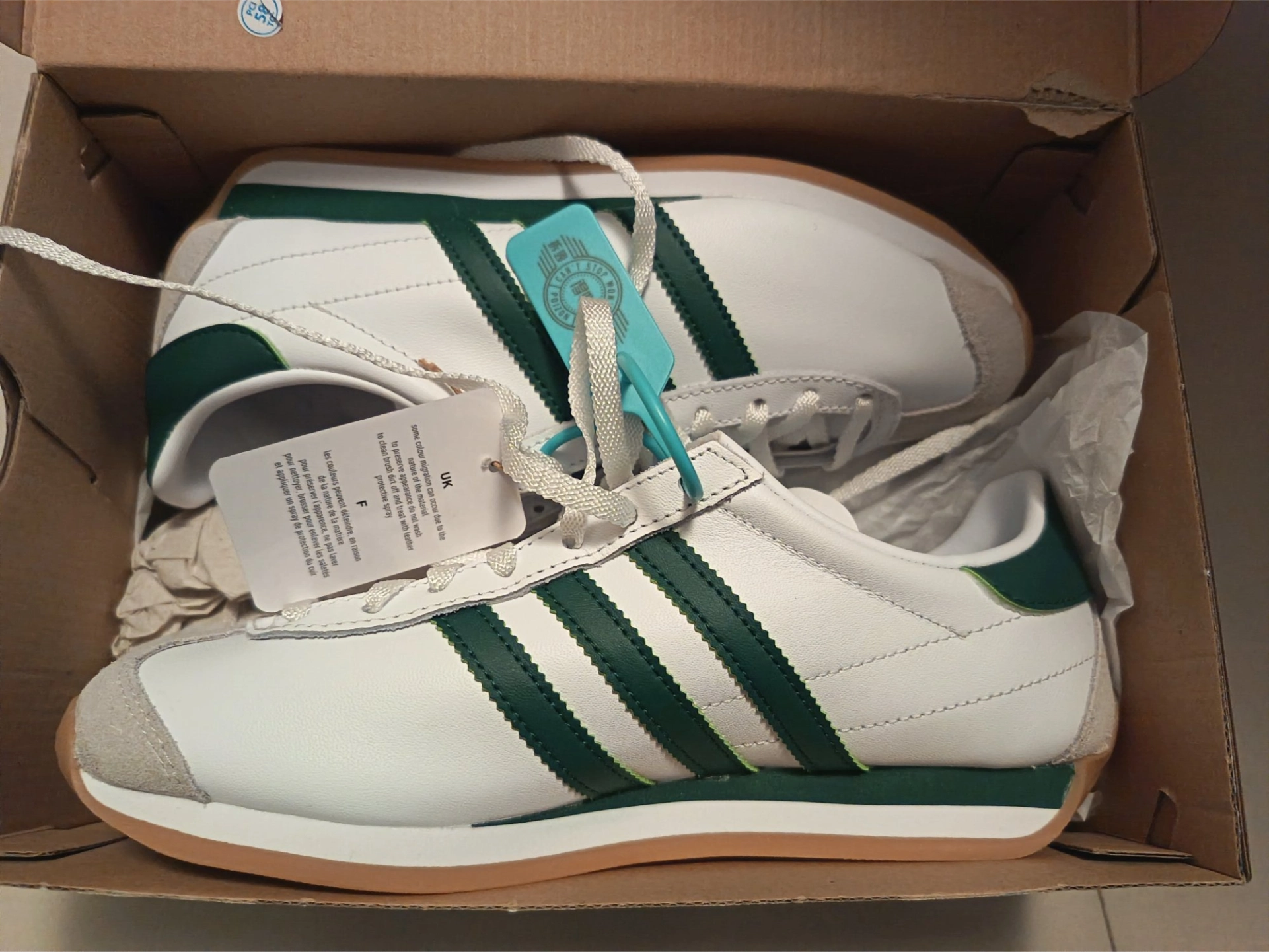 custom review-Adidas Originals COUNTRY OG Устойчивый к истиранию Низкий Топ Повседневные Беговые кроссовки Унисекс Белый Зеленый