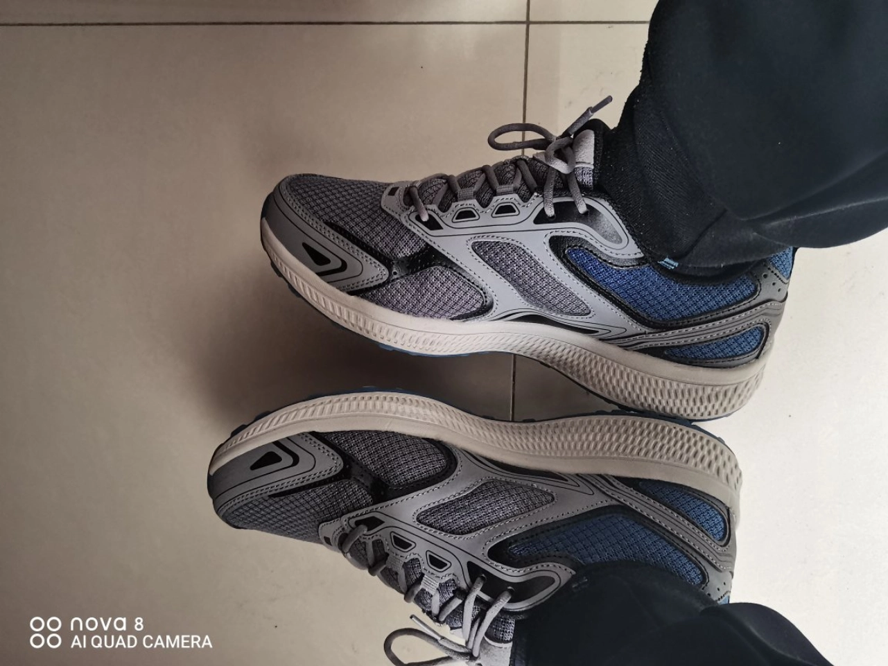 custom review-Skechers Go Run Consistent Low Топ Повседневные Беговые Кроссовки Мужские Серый Синий