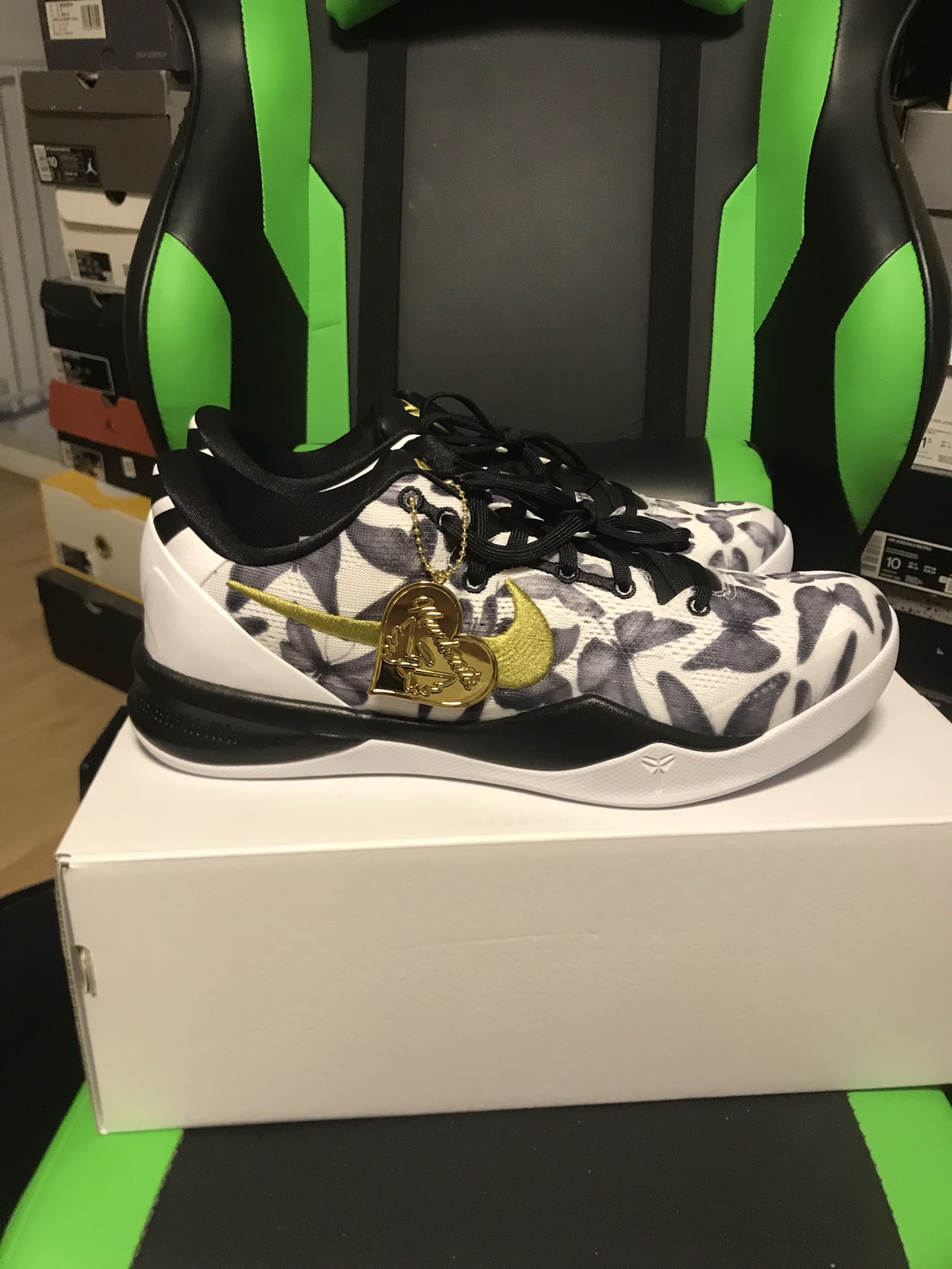 custom review-Nike Kobe 8 Low Топ Баскетбольные Кроссовки Унисекс Белый Золото Черный