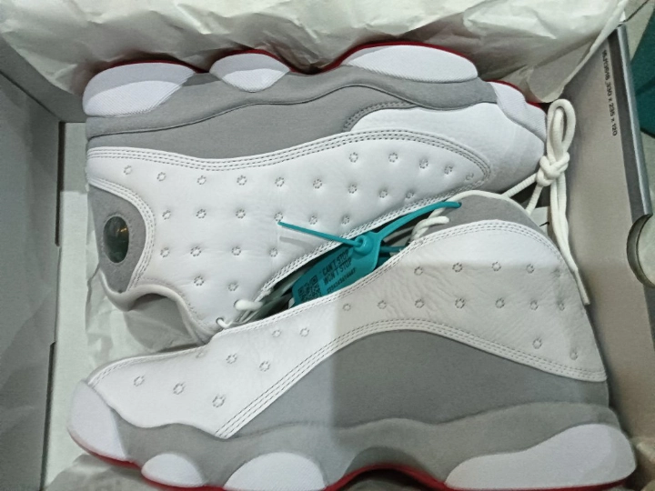 custom review-Jordan Air Jordan 13 'Волк GREY' MID Топ Винтажные баскетбольные кроссовки Мужской Белый Серый