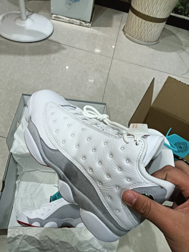 custom review-Jordan Air Jordan 13 'Волк GREY' MID Топ Винтажные баскетбольные кроссовки Мужской Белый Серый