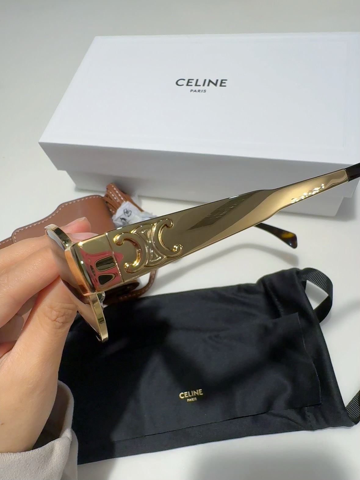 custom review-CELINE OVAL SUNGLASSES Женские Золото
