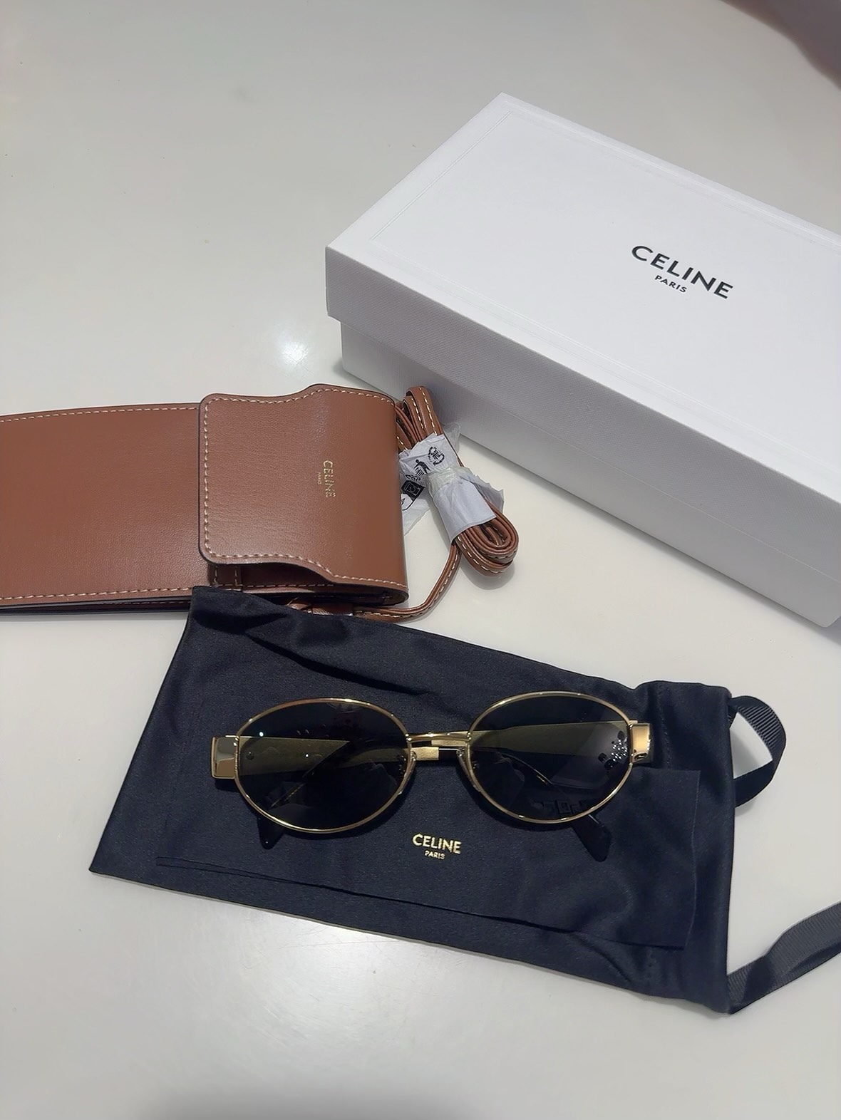 custom review-CELINE OVAL SUNGLASSES Женские Золото