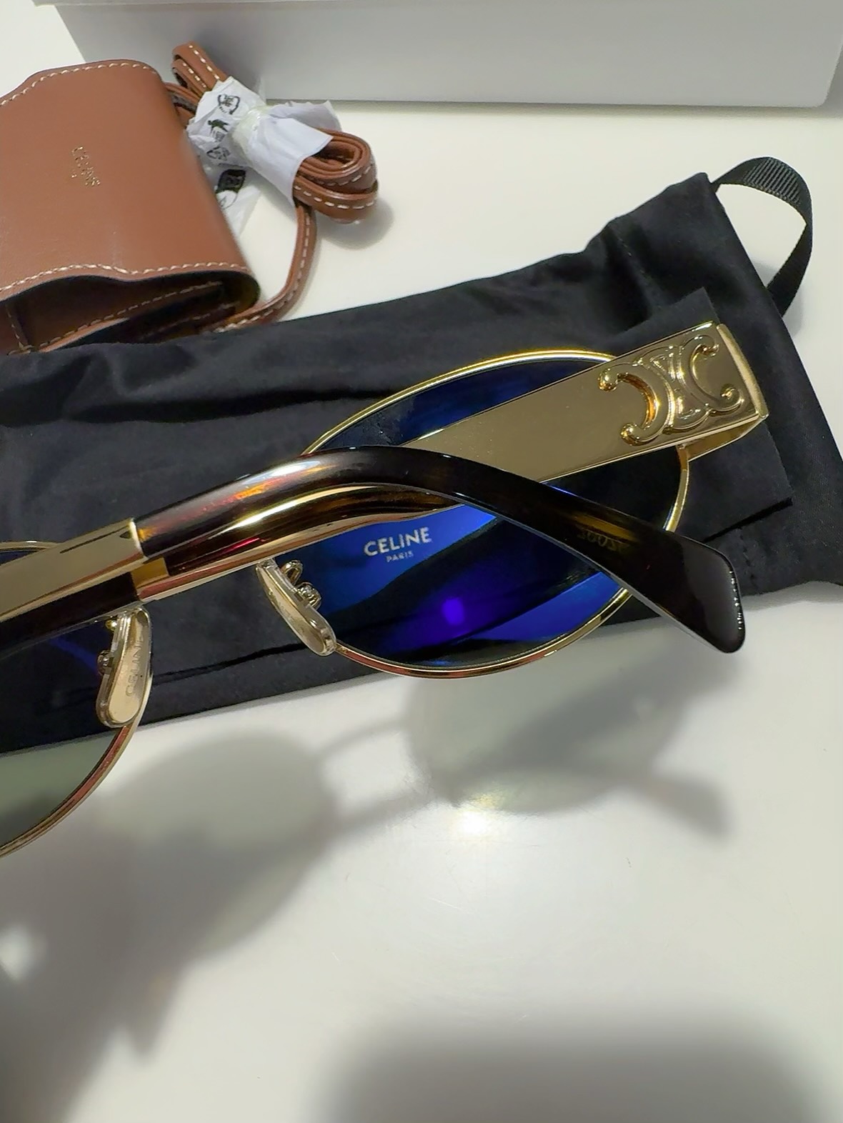 custom review-CELINE OVAL SUNGLASSES Женские Золото