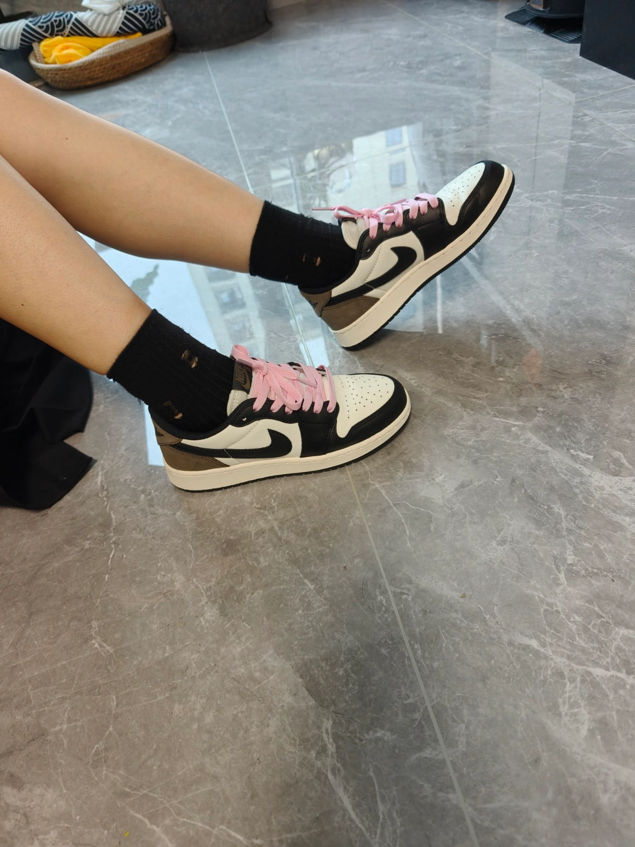 custom review-Jordan Air Jordan 1 Slip-resistant Low Top Детские Скейтбординги Черный Белый