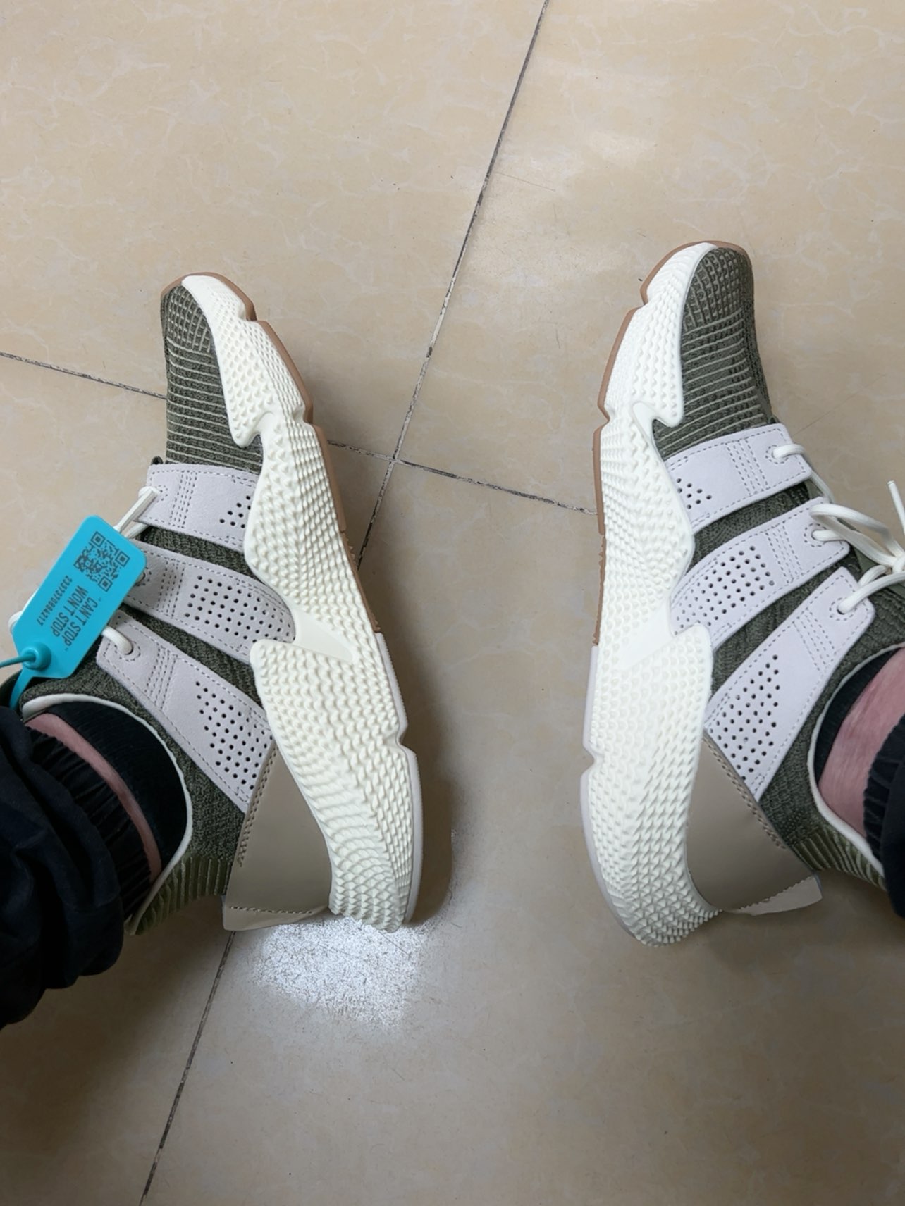custom review-Adidas Originals PROPHERE Slip-resistant Abrasion-resistant Lightweight Low-Top Casual Shoes Unisex Green Gray Adidas Originals PROPHERE Противоскользящий Устойчивый к истиранию Легкий Низкий Топ Повседневная Обувь Унисекс Зеленый Серый
