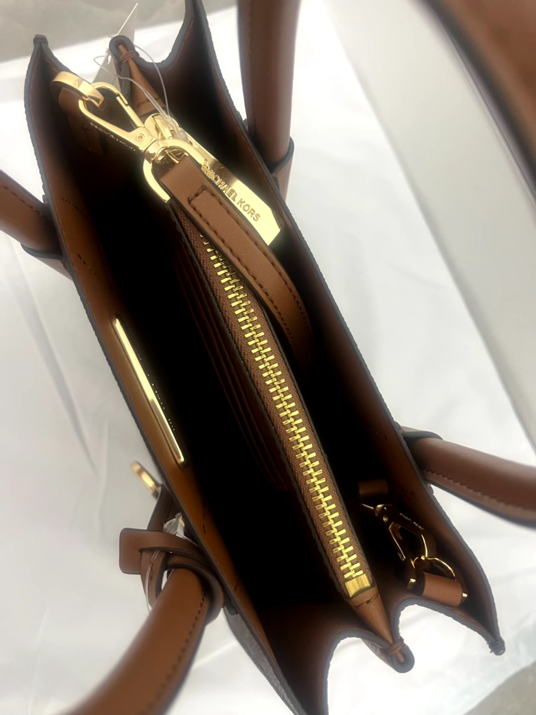 custom review-MICHAEL KORS Mercer Artificial Leather Accordion Bag Single Shoulder Bag Medium Women's Dark Brown Leather Brown