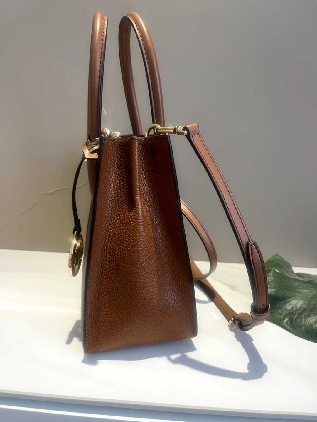 custom review-MICHAEL KORS Mercer Artificial Leather Accordion Bag Single Shoulder Bag Medium Women's Dark Brown Leather Brown