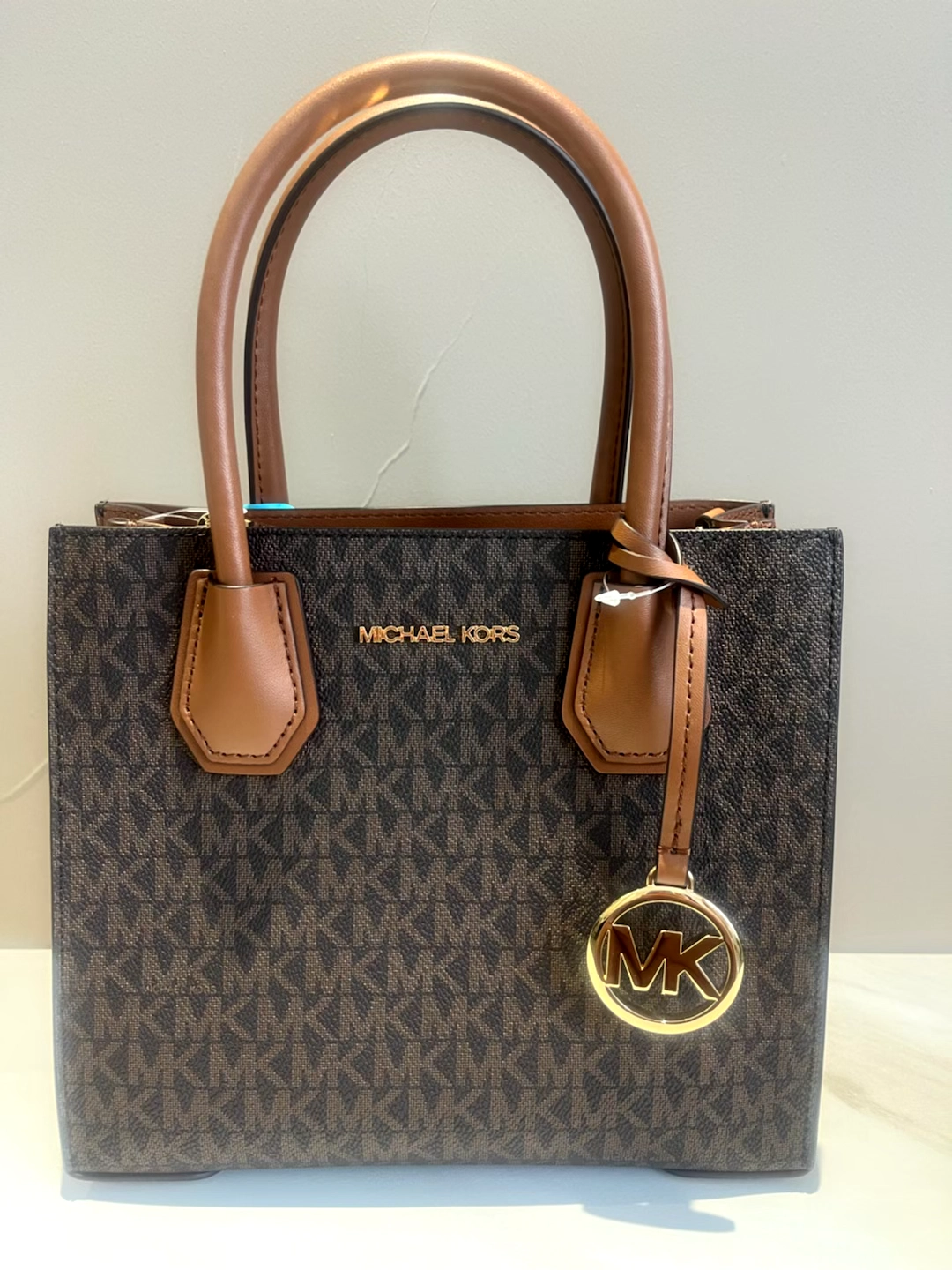 custom review-MICHAEL KORS Mercer Artificial Leather Accordion Bag Single Shoulder Bag Medium Women's Dark Brown Leather Brown