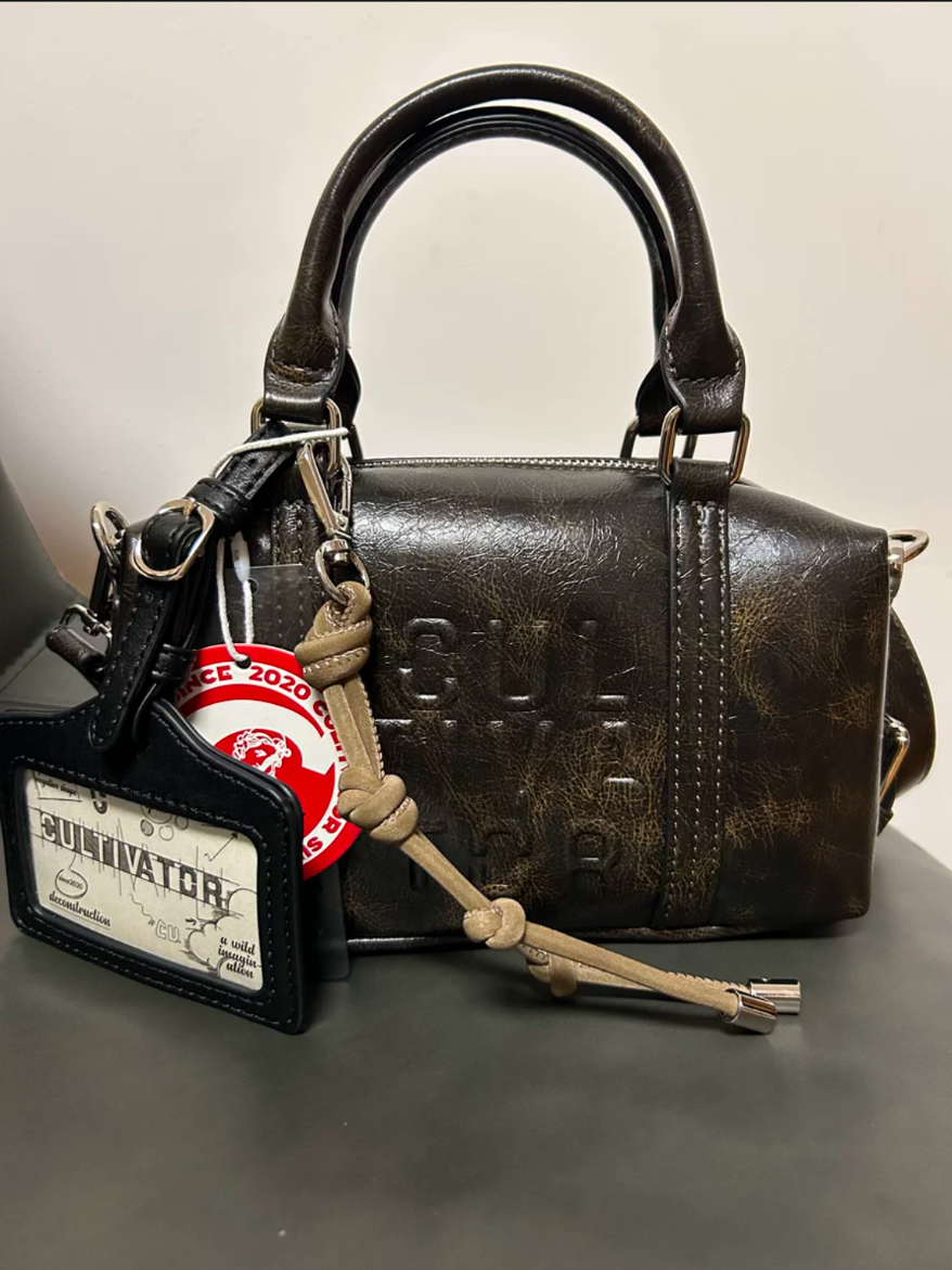 custom review-CULTIVATOR ПУ (полиуретан) Бостон Сумка Сумка Маленькая Женская Темно-Коричневая