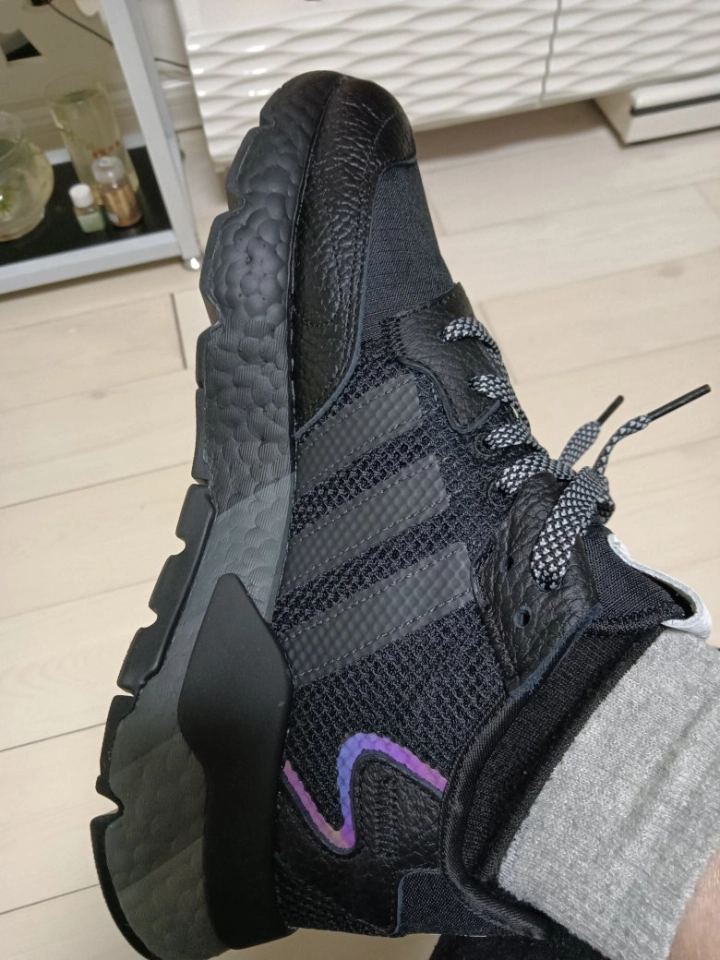 custom review-Adidas Originals Nite Jogger Устойчивый к истиранию Дышащий Низкий Топ Повседневная Обувь Унисекс Черный Серый Фиолетовый