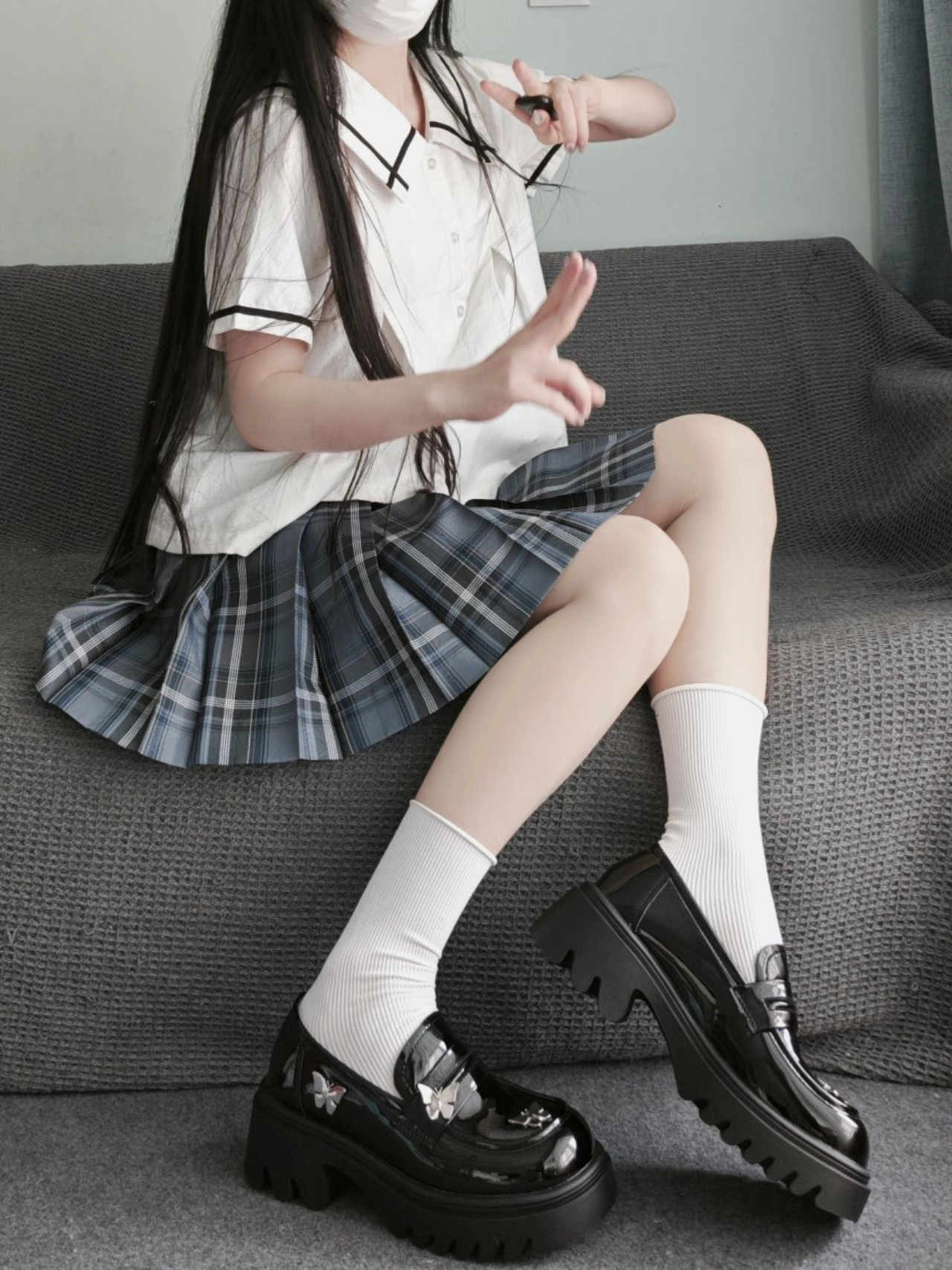 夏天🍉跟jk裙子白袜小皮鞋更配哦