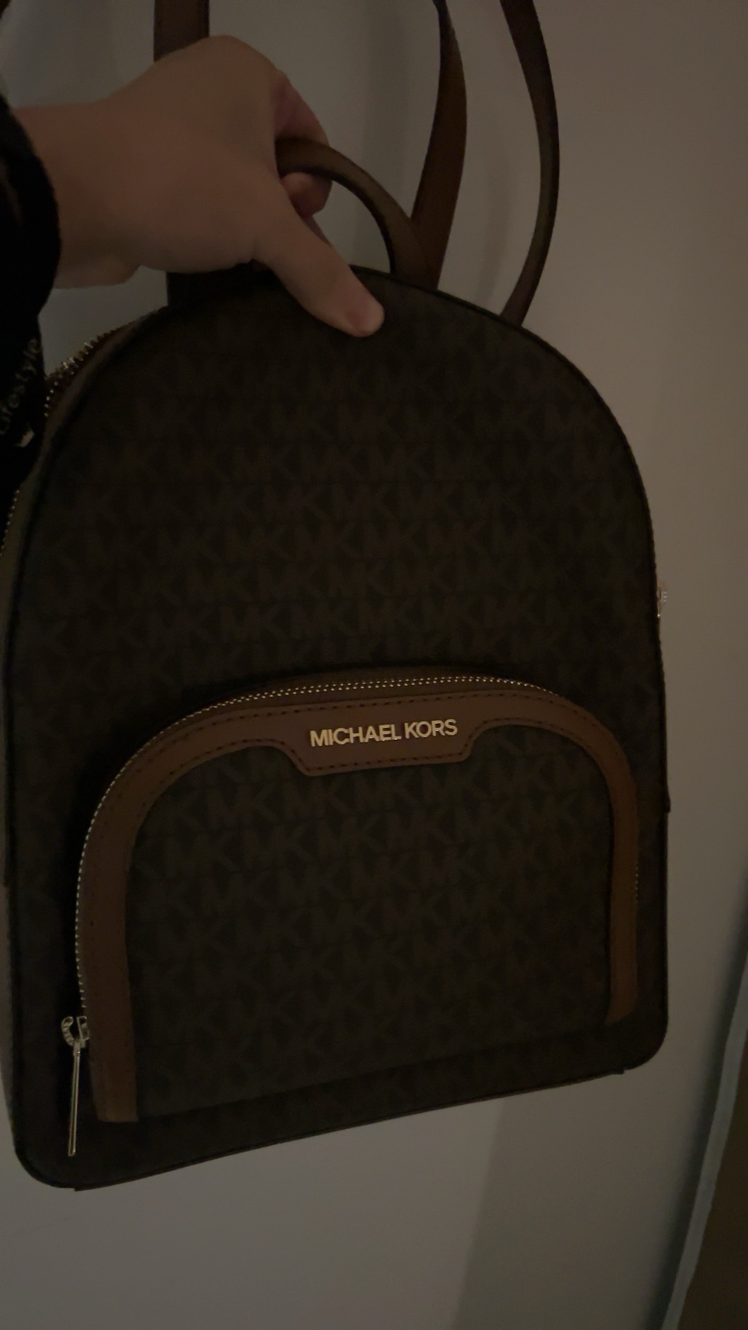 custom review-MICHAEL KORS Jaycee Холст и Кожа Рюкзак Женские Коричневый