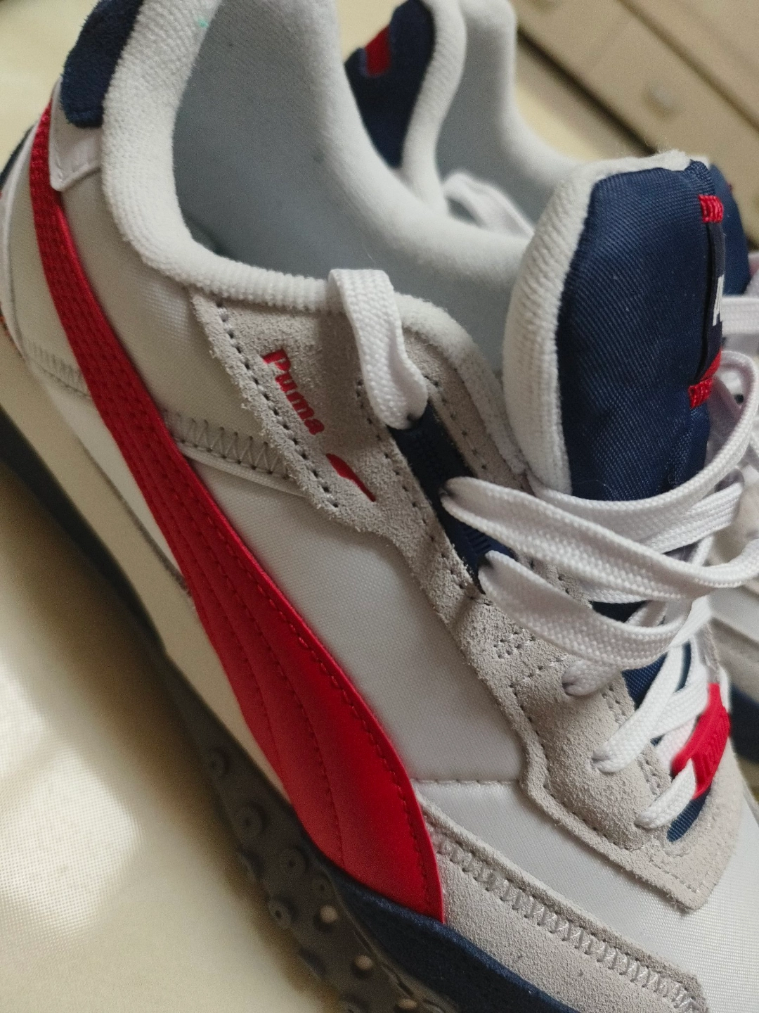 custom review-PUMA Blktop Rider Износостойкий и Легкий Низкий Топ Casual Унисекс Бежевый Красный