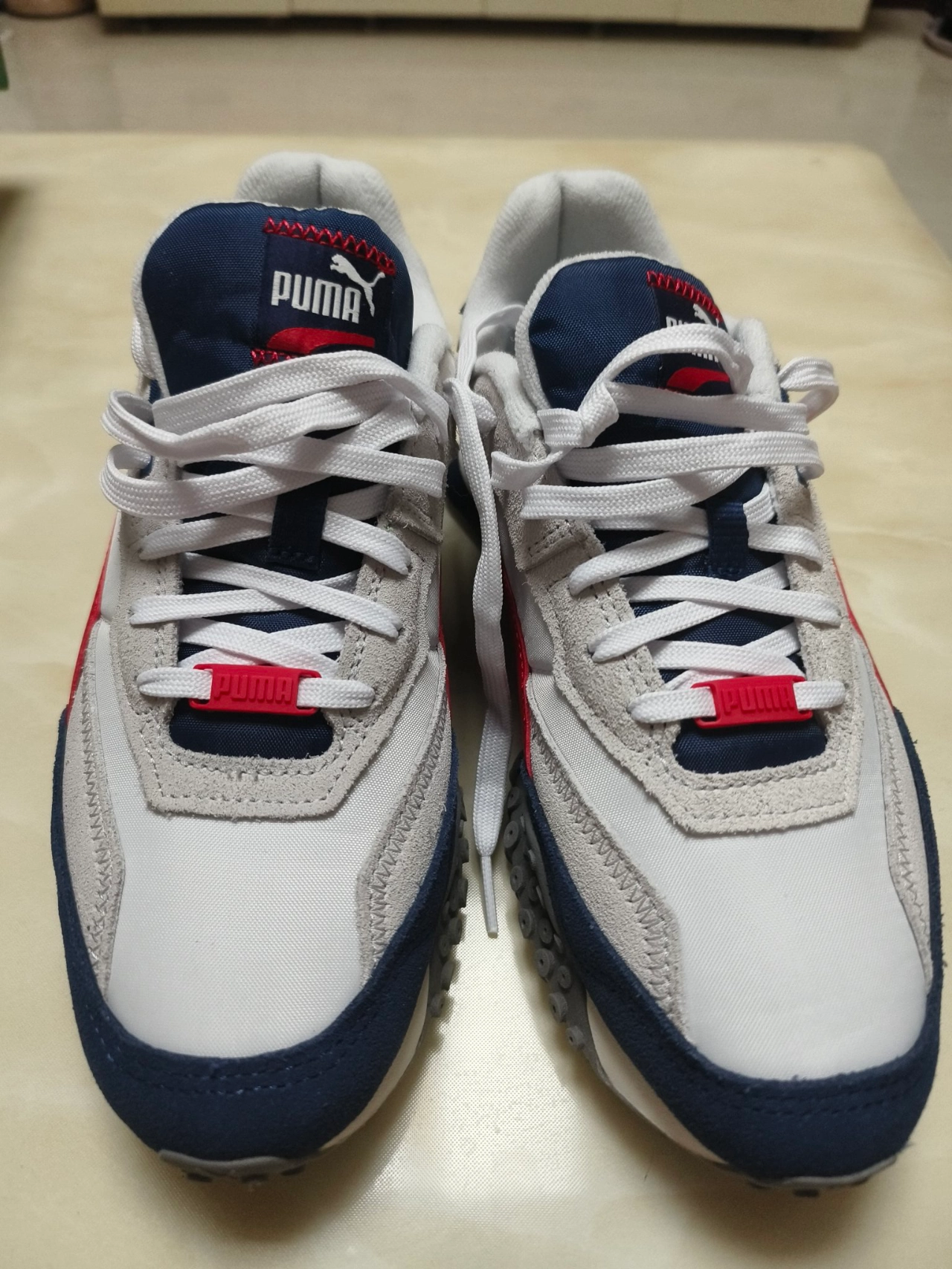 custom review-PUMA Blktop Rider Износостойкий и Легкий Низкий Топ Casual Унисекс Бежевый Красный