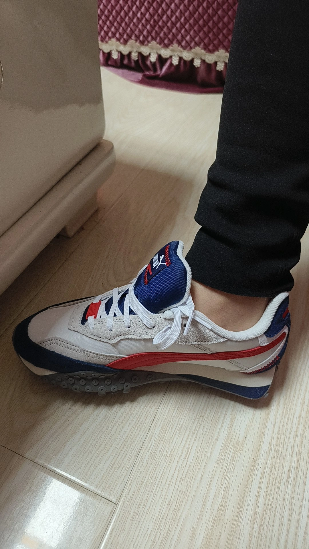 custom review-PUMA Blktop Rider Износостойкий и Легкий Низкий Топ Casual Унисекс Бежевый Красный