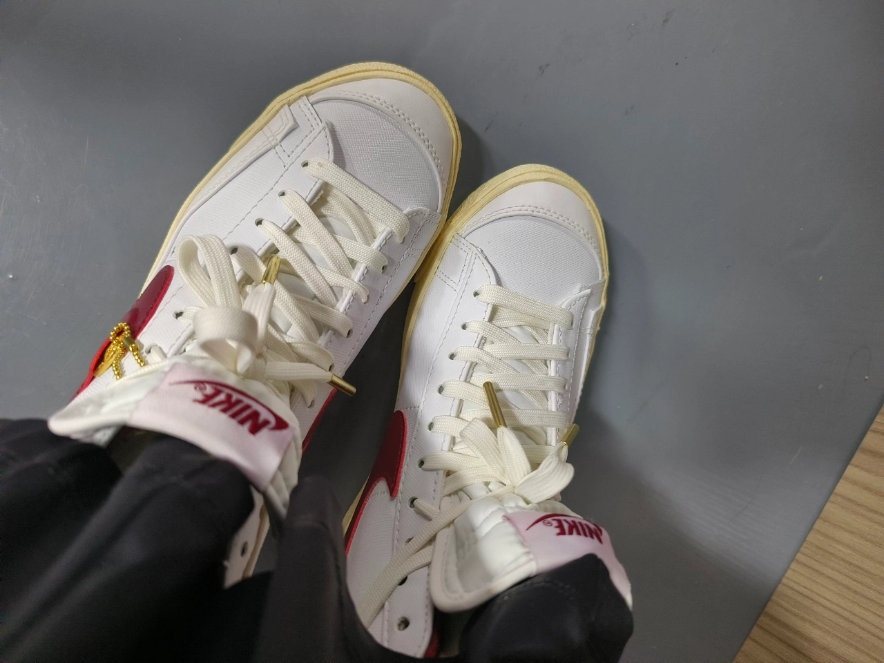 custom review-Nike Blazer Mid Топ Кроссовки для скейтбординга Женские Белые Красные