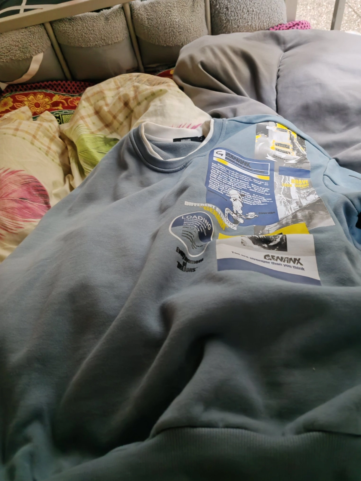 custom review-GENANX Свитшот Унисекс Серый Синий