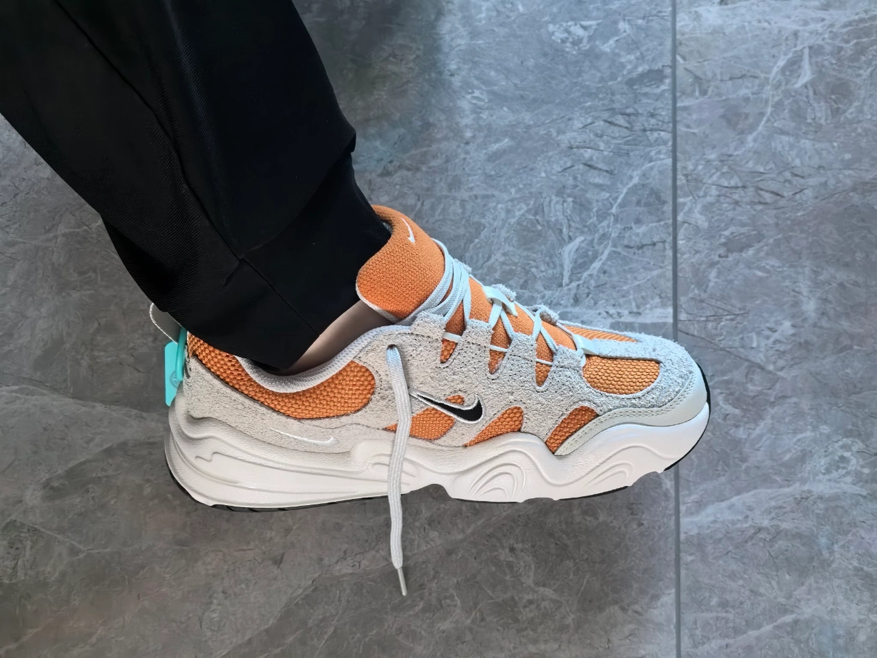 custom review-Nike Tech Hera Low Топ Casual Мужской Серый Оранжевый