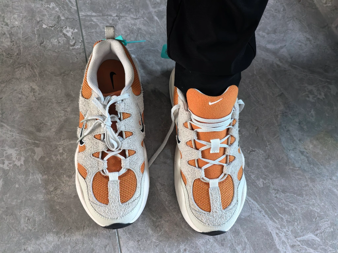 custom review-Nike Tech Hera Low Топ Casual Мужской Серый Оранжевый