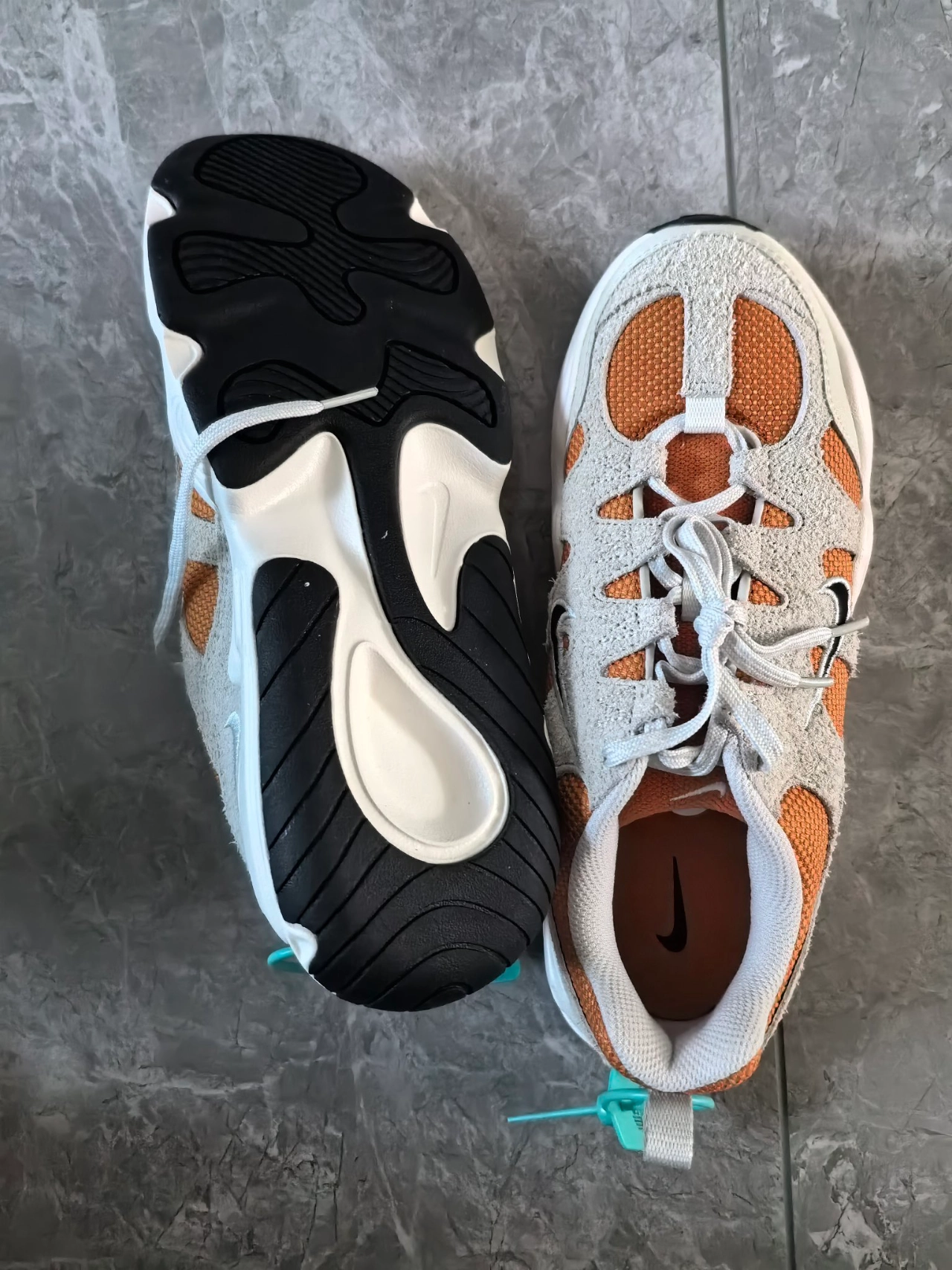 custom review-Nike Tech Hera Low Топ Casual Мужской Серый Оранжевый