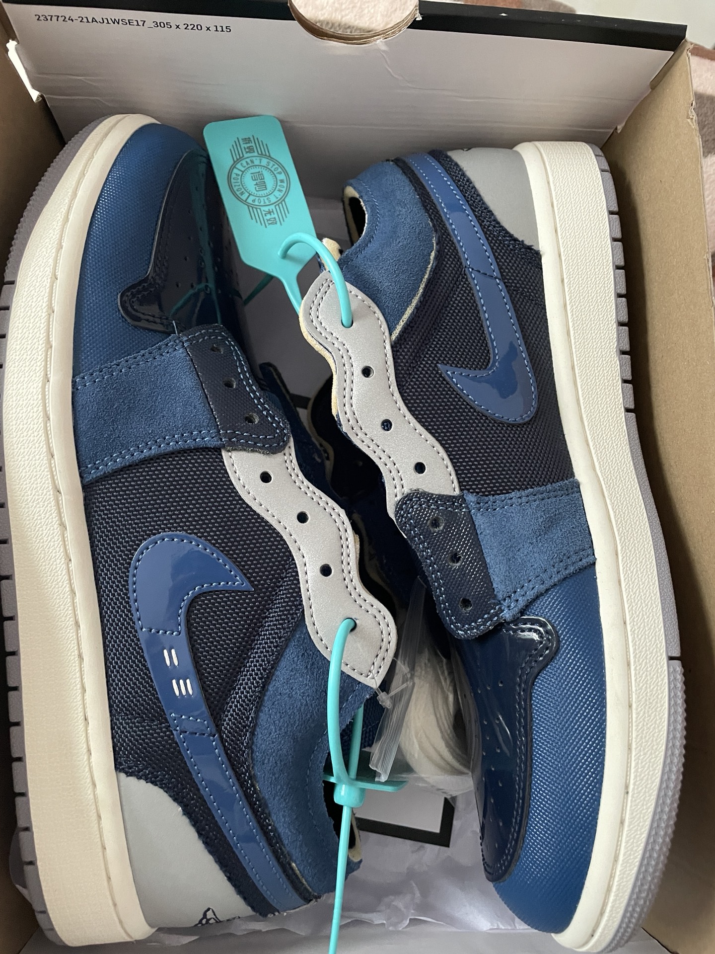 custom review-Jordan Air Jordan 1 Low SE Craft Obsidian Low Top Винтажные баскетбольные кроссовки Мужские Синие