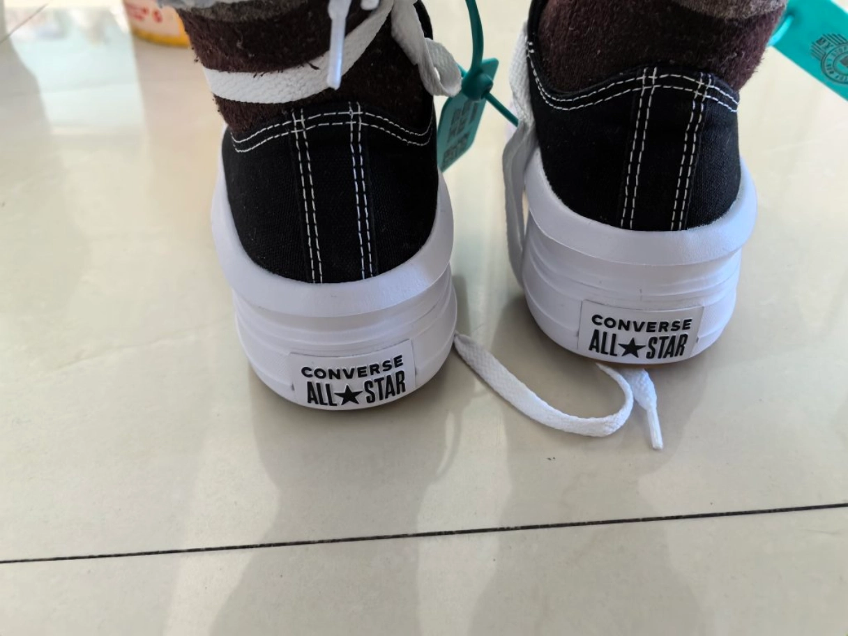 custom review-Конверс All Star Move Износостойкий Дышащий Покрытие Увеличение Высоты Низкие Кеды Женские Черный