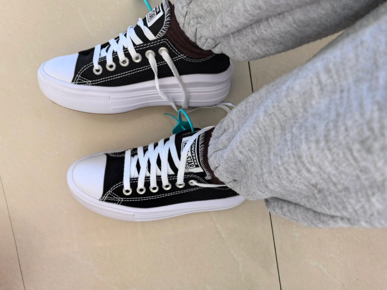 custom review-Конверс All Star Move Износостойкий Дышащий Покрытие Увеличение Высоты Низкие Кеды Женские Черный