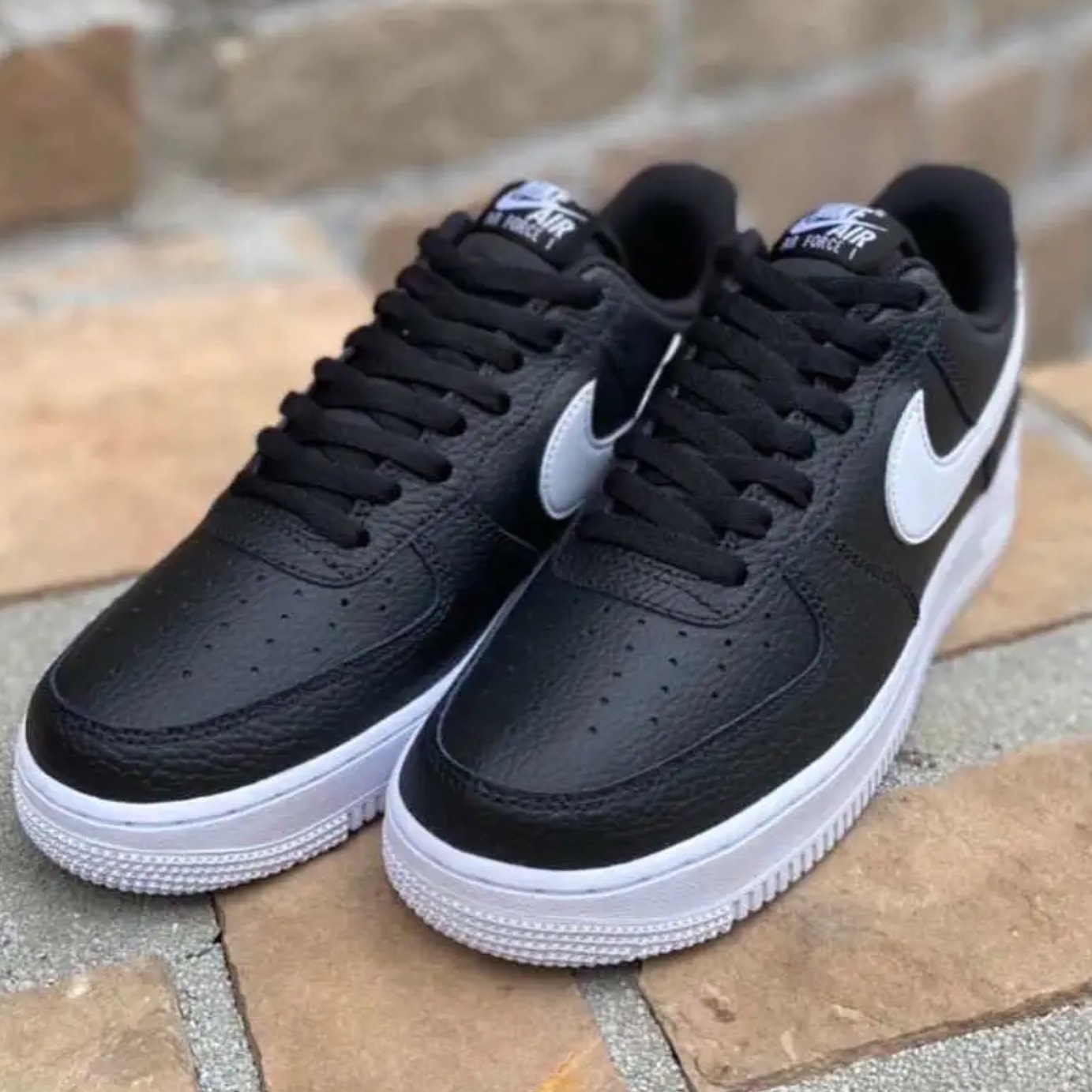 custom review-Nike Air FORCE 1 'Черный и Белый' Низкие Кроссовки для скейтбординга Мужские Черно-белые