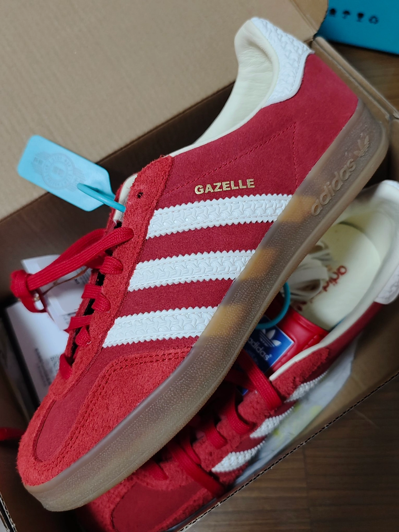 custom review-Adidas Originals GAZELLE INDOOR Устойчивые к истиранию низкие скейтборд-кроссовки Унисекс Красные Белые