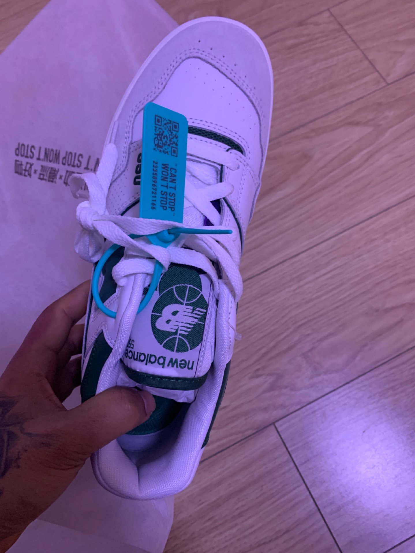 custom review-New Balance NB 550 Премиум Пачка Амортизация Износостойкий Низкий Топ Винтажные Баскетбольные Кроссовки Унисекс Зеленый