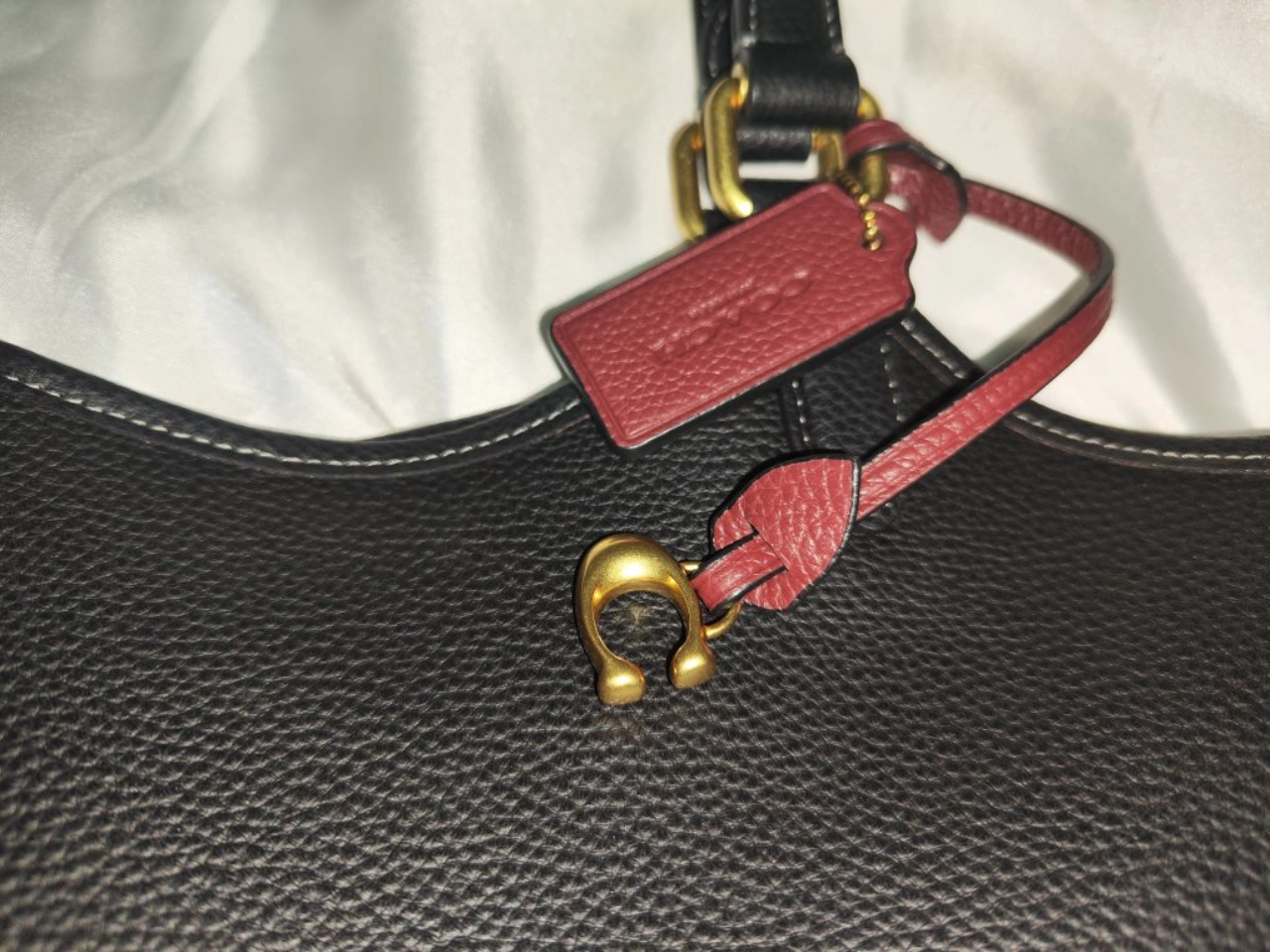 custom review-COACH Day Кожа Комбинированная Сумка Тоут Сумка Сумка для покупок Сумка на плечо Большая Женская Черная