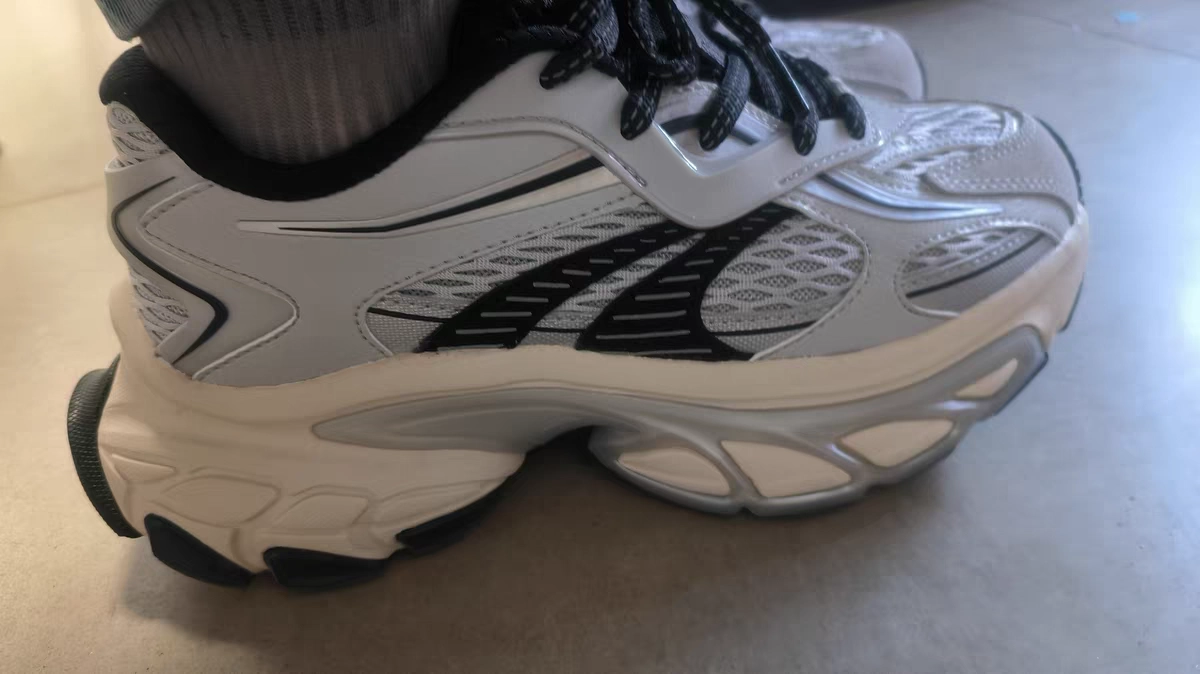 custom review-ANTA Амортизаторы Shock противоскользящие устойчивые к истиранию низкий топ кроссовки с толстой подошвой мужские серо-серебристые