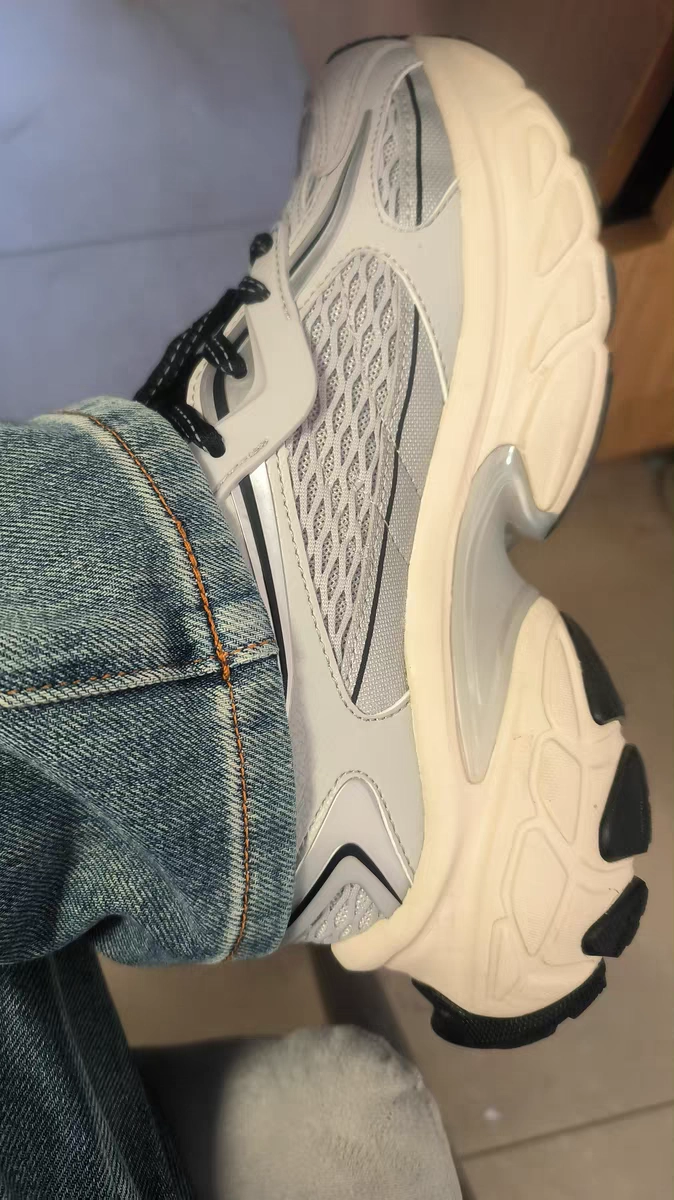 custom review-ANTA Амортизаторы Shock противоскользящие устойчивые к истиранию низкий топ кроссовки с толстой подошвой мужские серо-серебристые