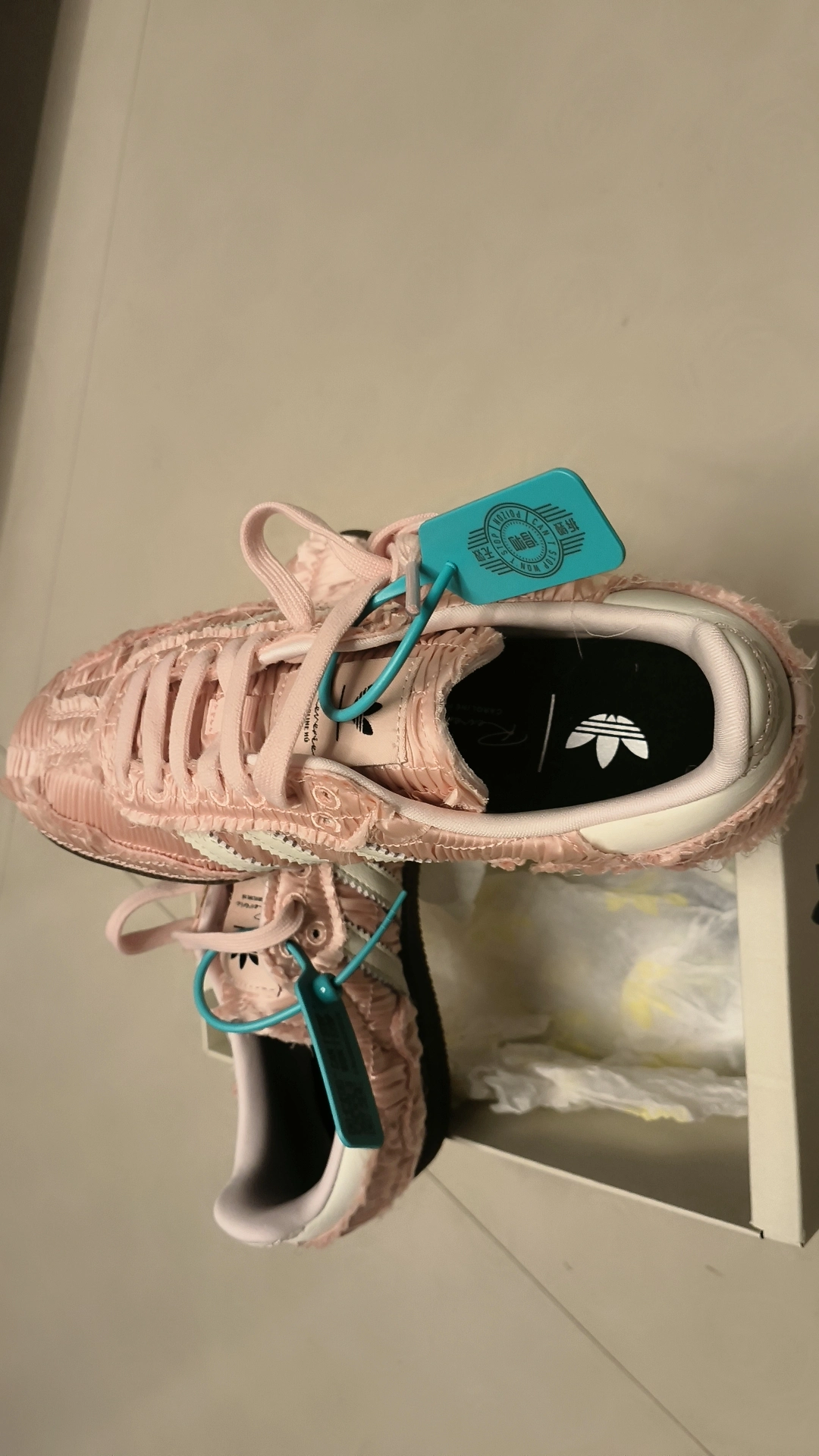 custom review-Adidas Originals x Caroline SAMBA OG Caroline Устойчивые к истиранию низкие скейтборд-кроссовки Женские Розовые Белые