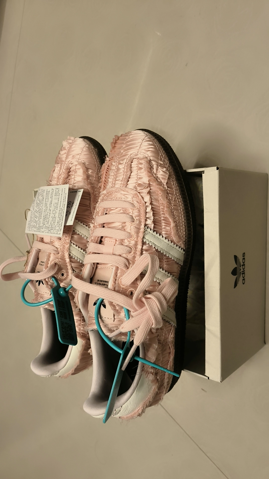 custom review-Adidas Originals x Caroline SAMBA OG Caroline Устойчивые к истиранию низкие скейтборд-кроссовки Женские Розовые Белые