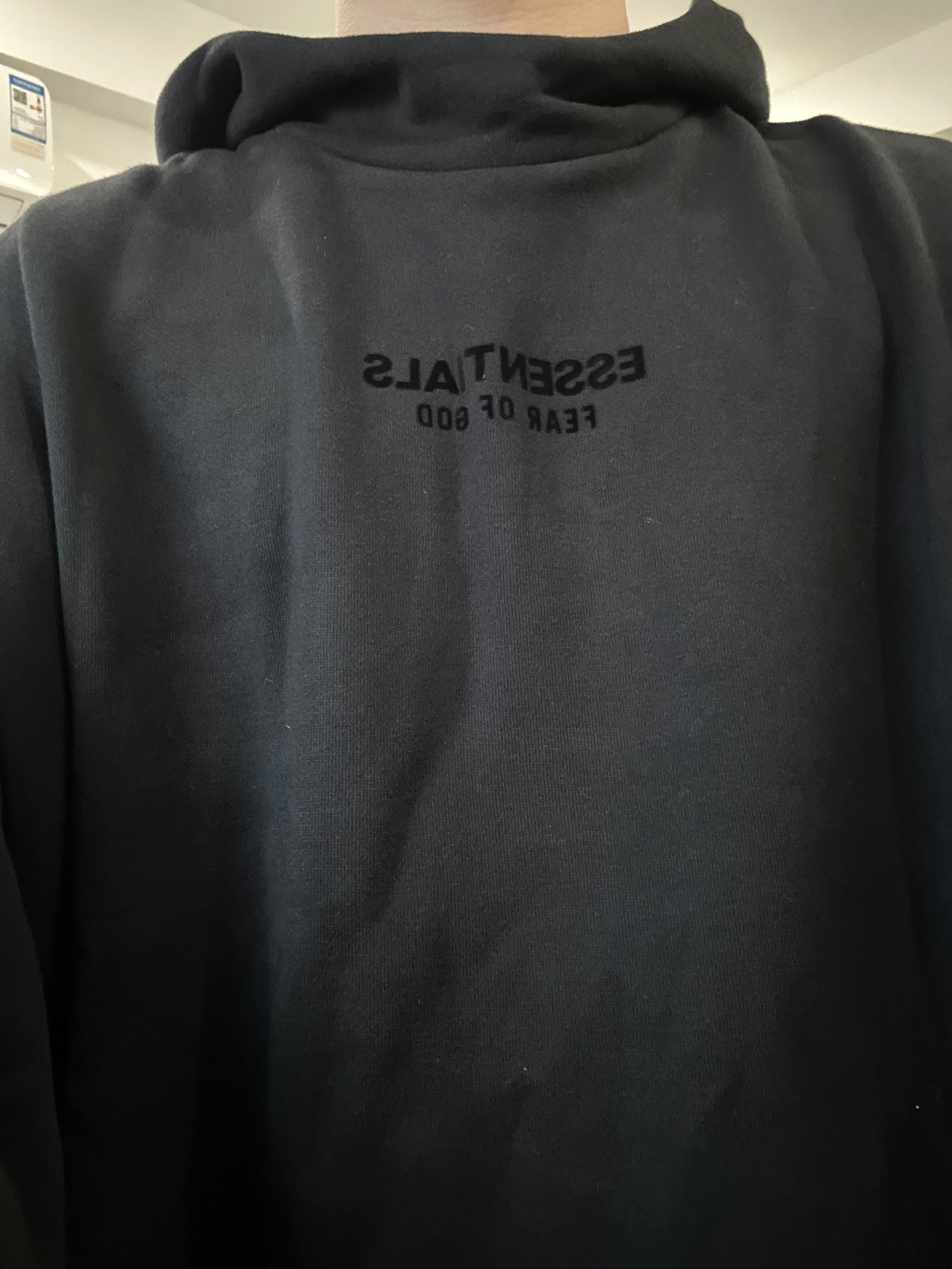 custom review-Fear of God ESSENTIALS FW23 Cloud Series Свитшот Мужской Глубокий Черный Глубокий Черный