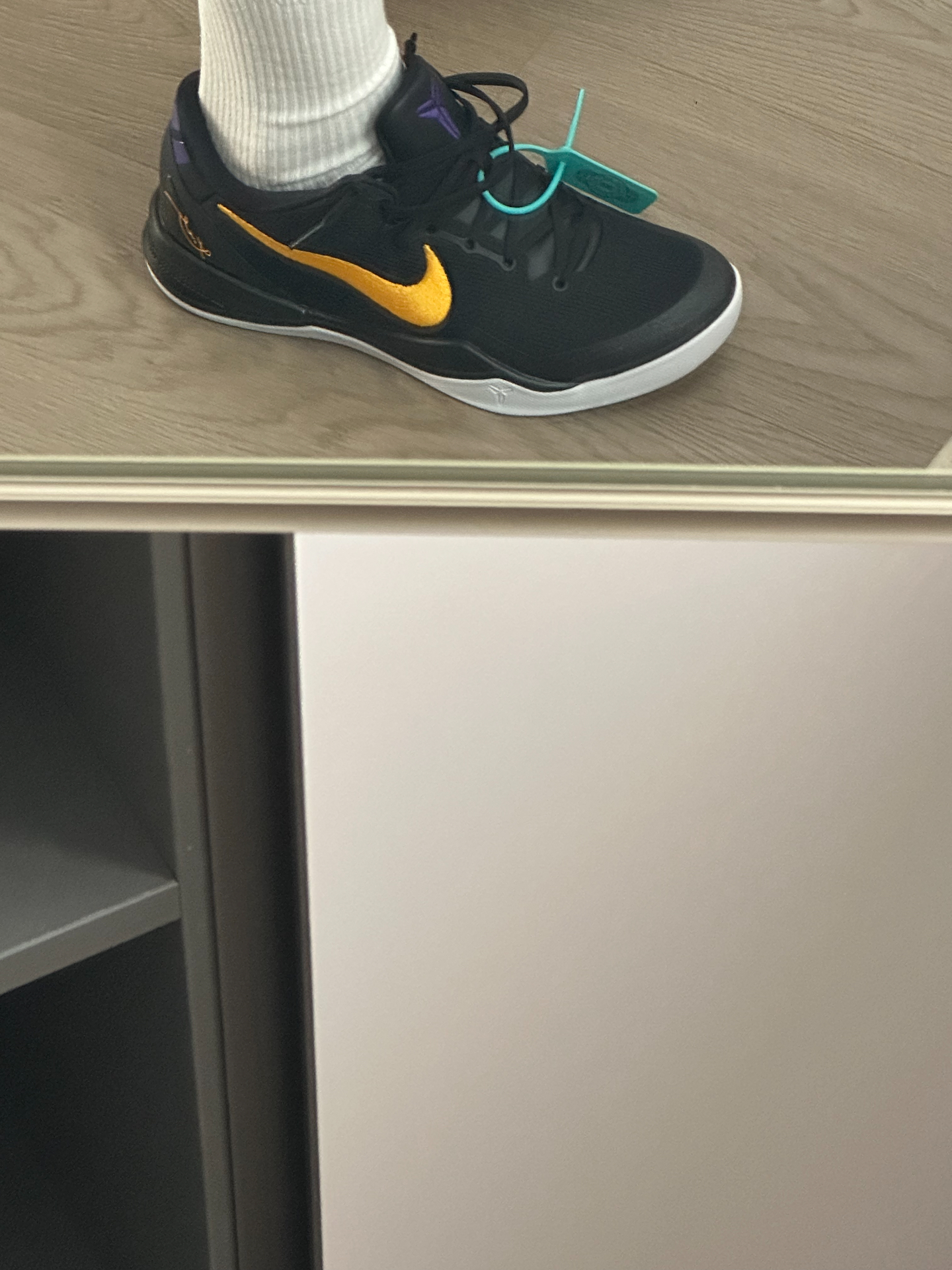 custom review-Nike Kobe 8 Low Топ Баскетбольные Кроссовки Унисекс Черный Фиолетовый Желтый