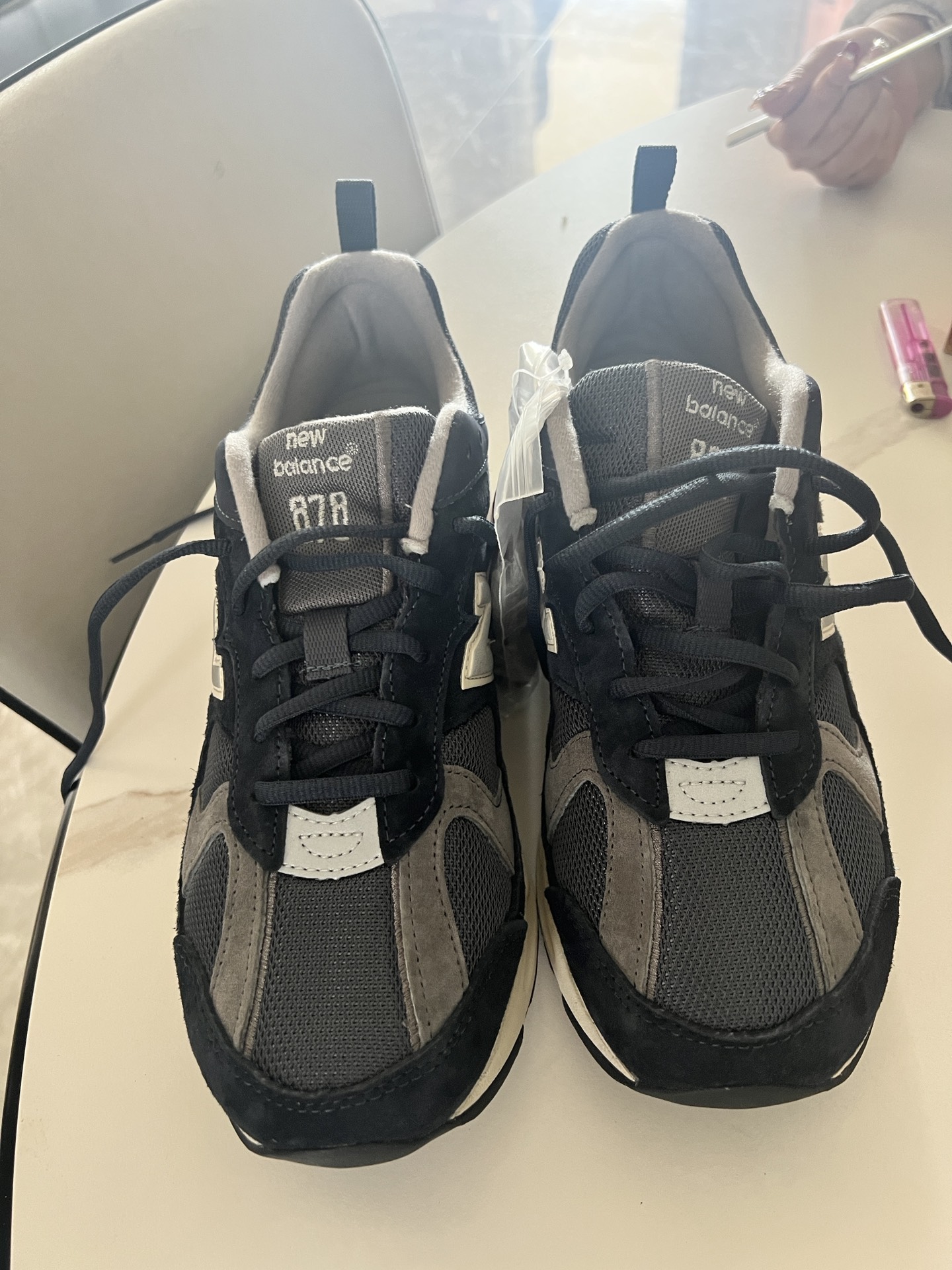 custom review-New Balance NB 878 Амортизация устойчивость к истиранию дышащий верх низкий топ повседневный унисекс синий серый