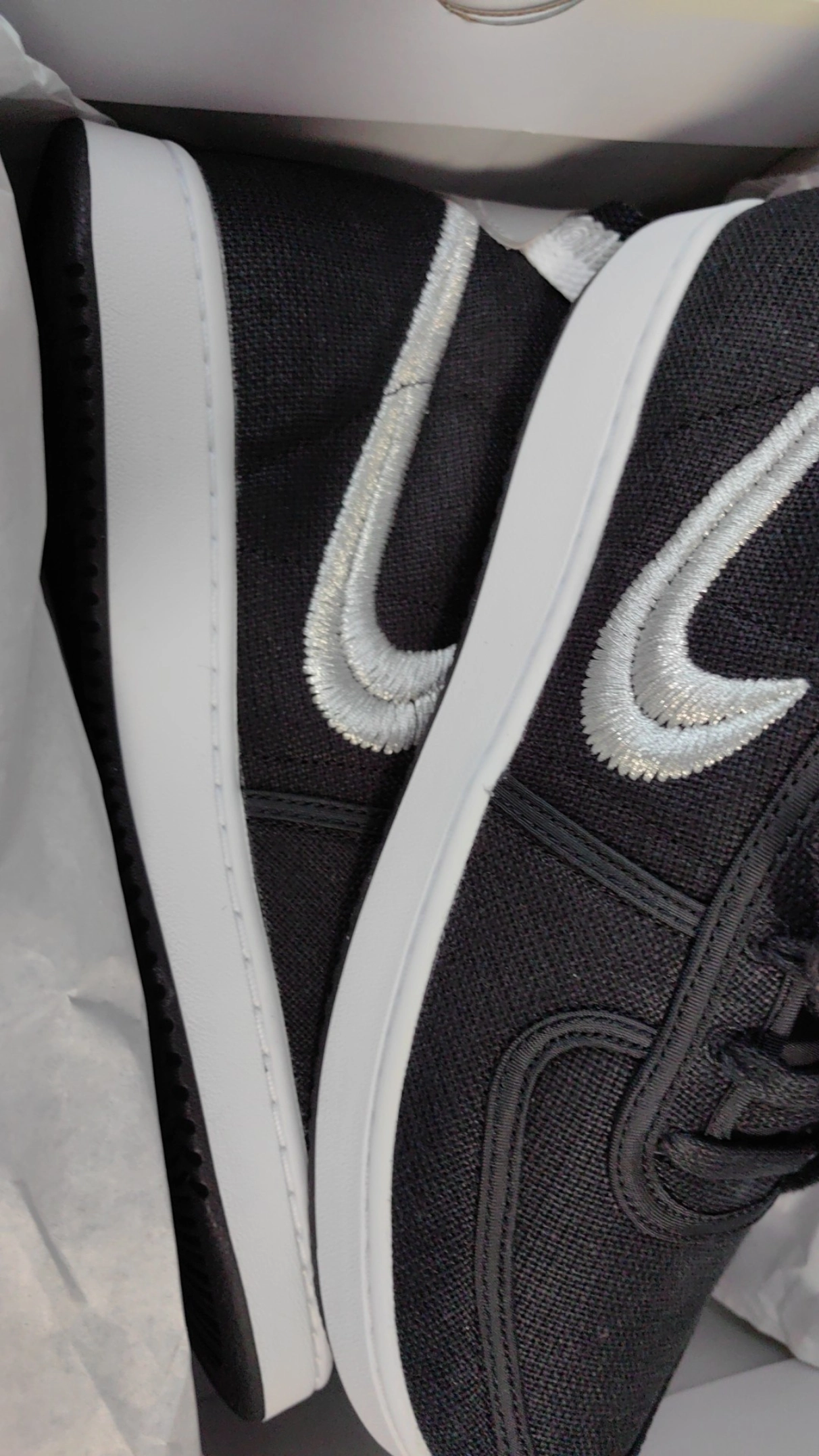 custom review-Stussy x Nike Vandal High Аbrasion Resistant Высокие Кроссовки для скейтбординга Унисекс Черный Белый