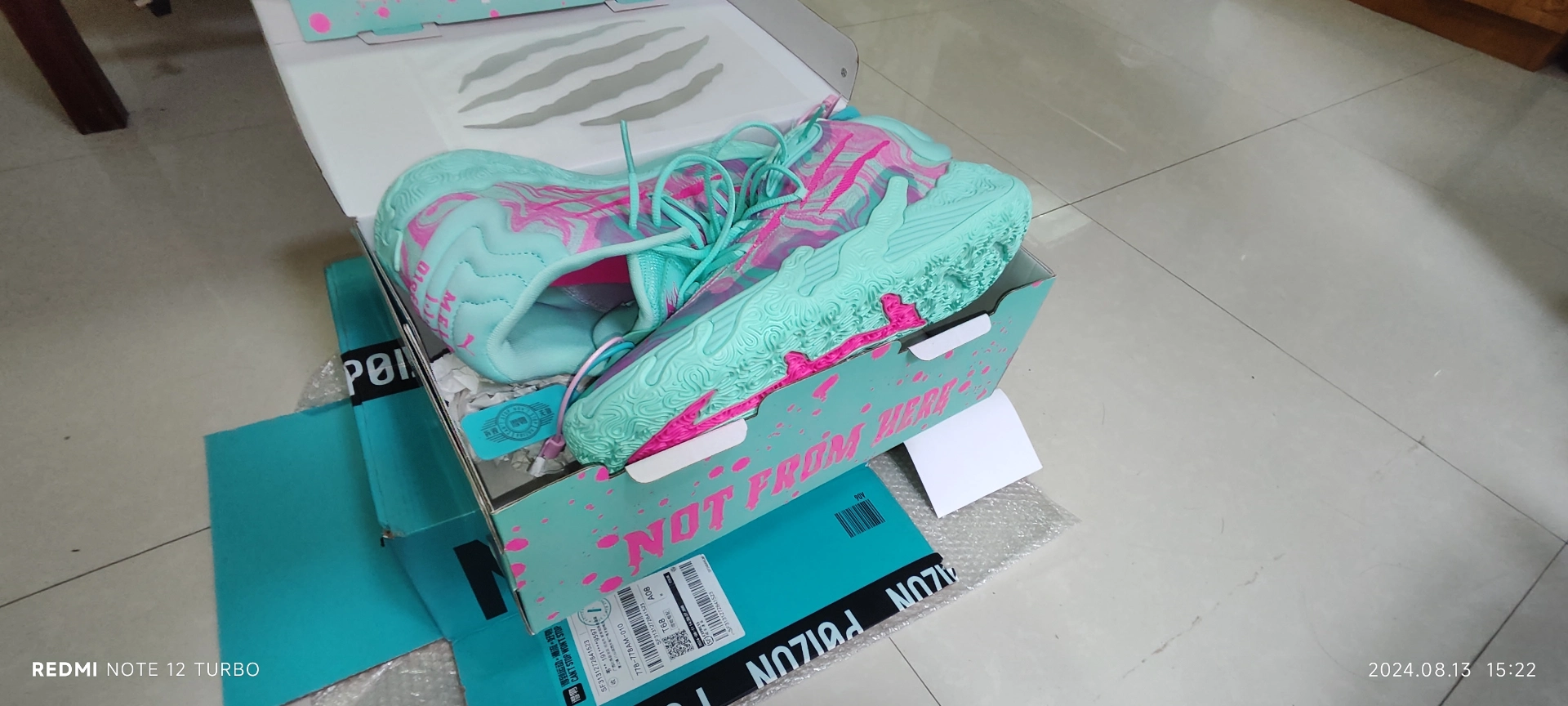 custom review-PUMA MB.03 Амортизация Износостойкий MID Топ Баскетбольные кроссовки Мужские Синий Красный