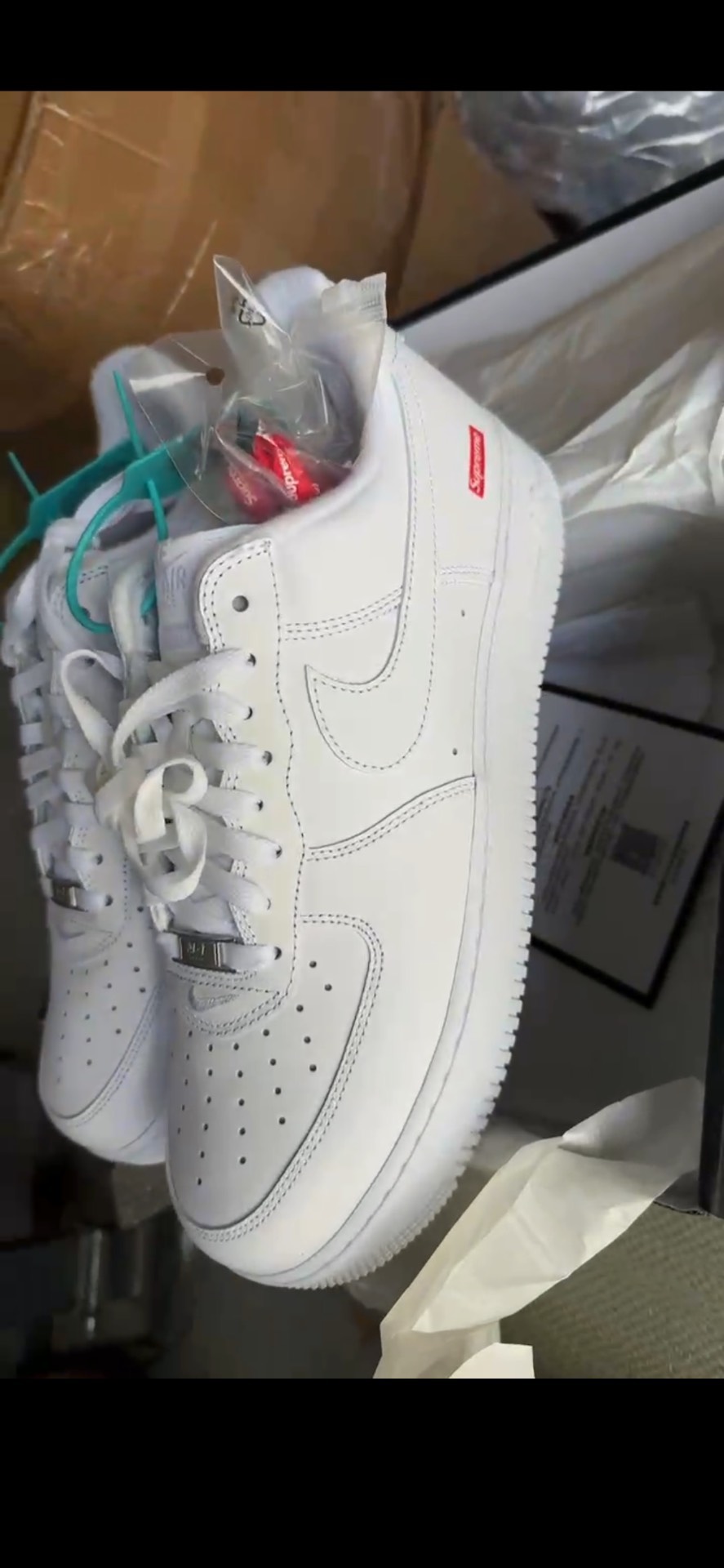 custom review-Supreme x Nike Air Force 1 'BOX LOGO' Низкие Скейтборд Кроссовки Унисекс Белые