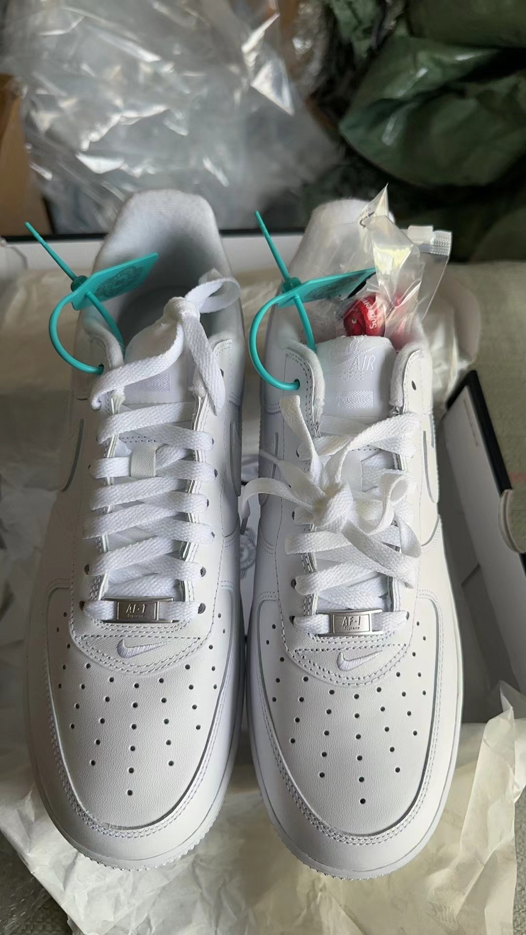 custom review-Supreme x Nike Air Force 1 'BOX LOGO' Низкие Скейтборд Кроссовки Унисекс Белые