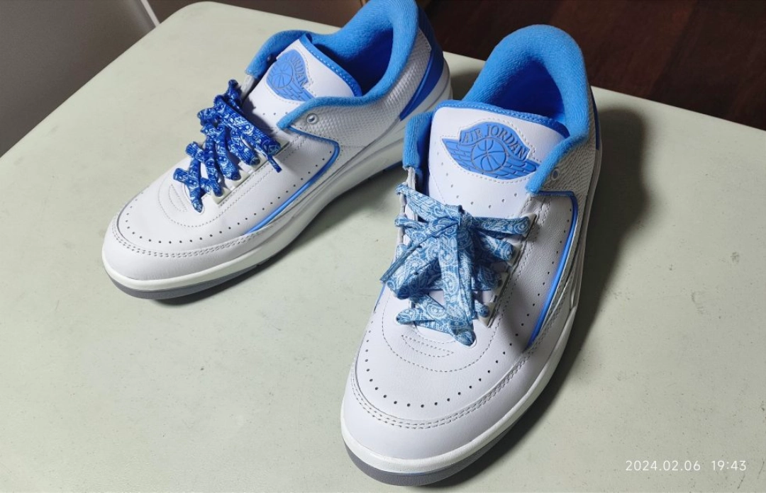 custom review-Jordan Air Джордан 2 Low 'Университетский синий' Низкий топ Винтажные баскетбольные кроссовки Мужские Каролина Блю