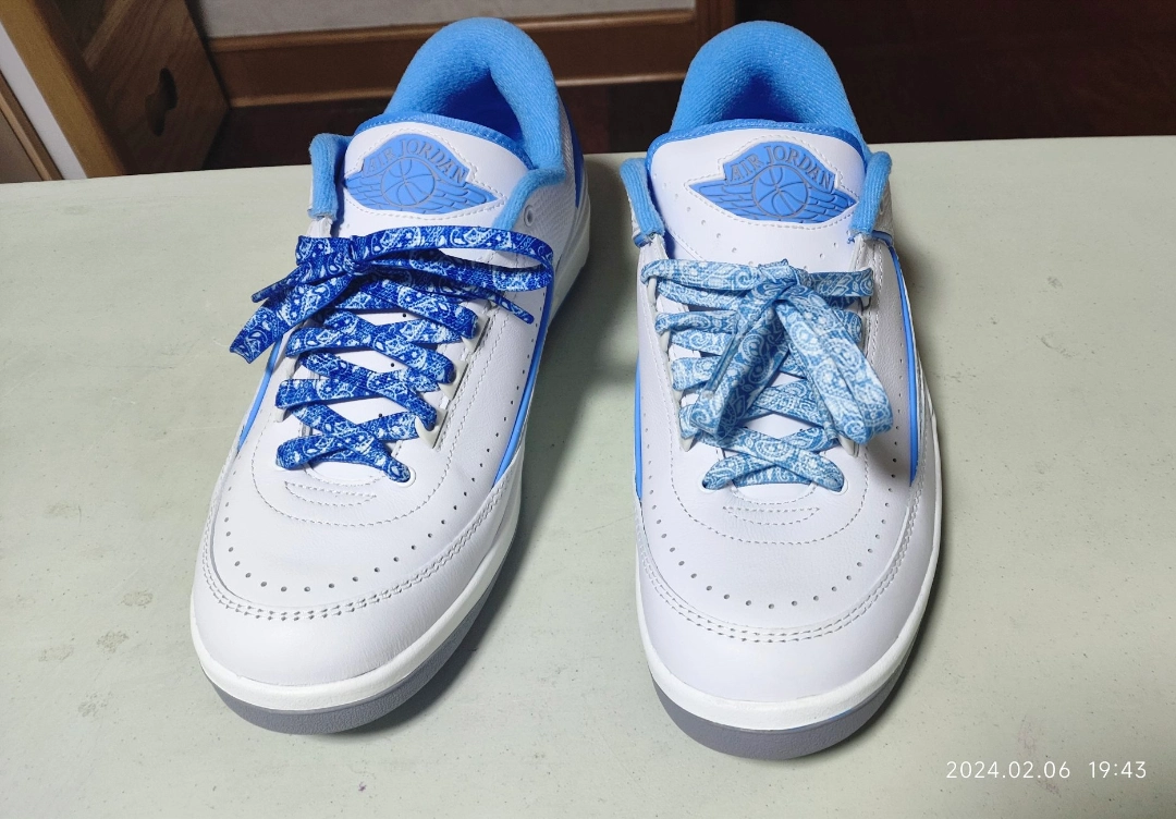 custom review-Jordan Air Джордан 2 Low 'Университетский синий' Низкий топ Винтажные баскетбольные кроссовки Мужские Каролина Блю