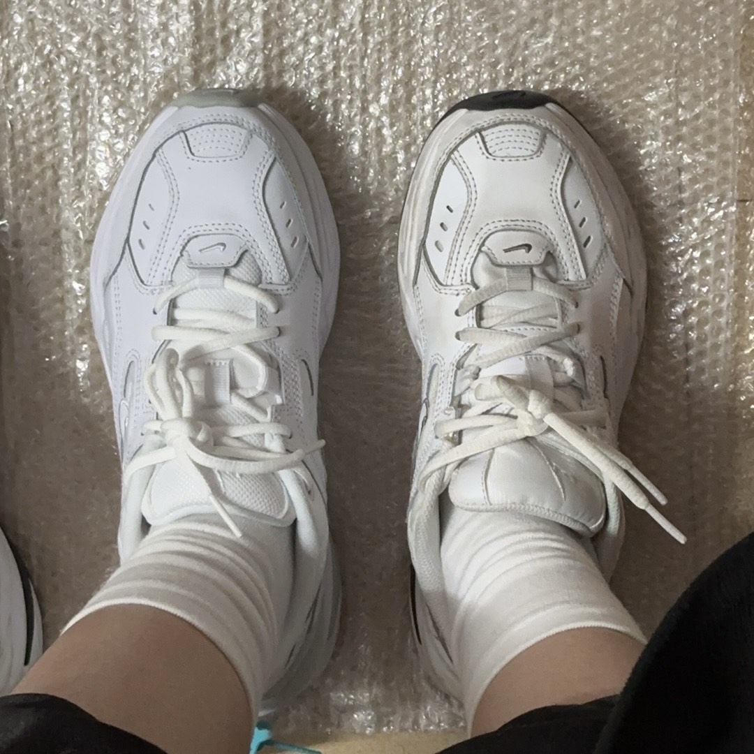 custom review-Nike M2K Tekno Белый Pure Платина Низкий Топ Кроссовки с Толстой Подошвой Женские Белые