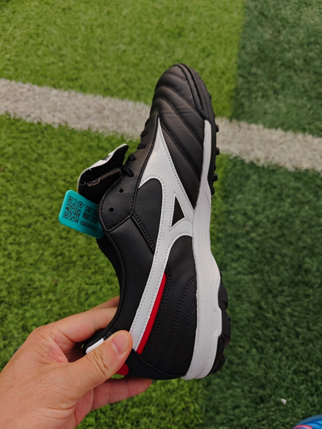 custom review-Mizuno Morelia Pro 2 TF Шипы Противоскользящие Устойчивые к износу Дышащие Футбольные бутсы Мужские Черный Белый